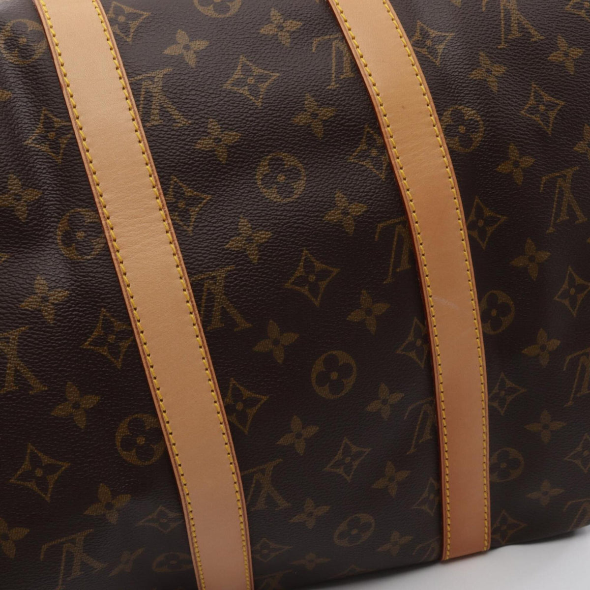 Louis Vuitton Brown Coated Canvas Leather Boston Bag Handbag (Pre-Owned)