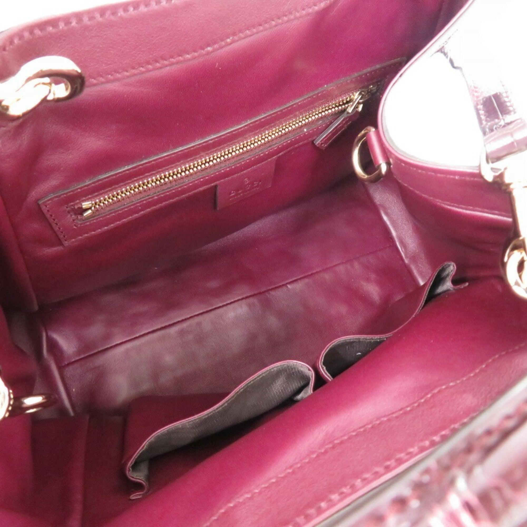 Gucci Purple Leather Tote Bag (Pre-Owned)