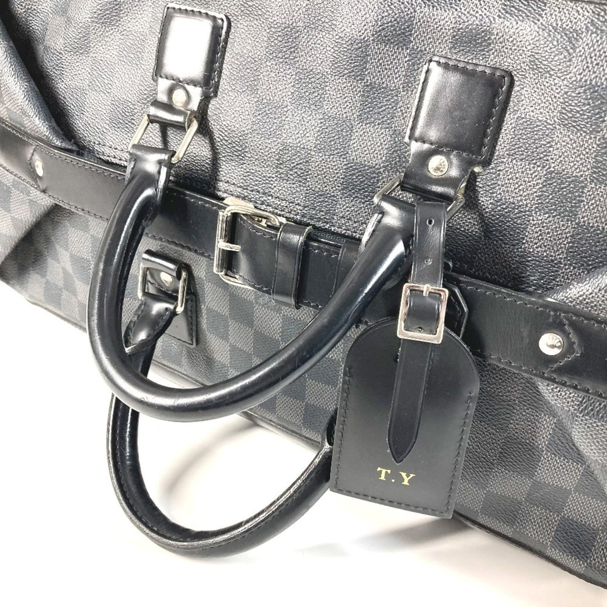 Louis Vuitton Black Damier Graphite Boston Bag Handbag (Pre-Owned)