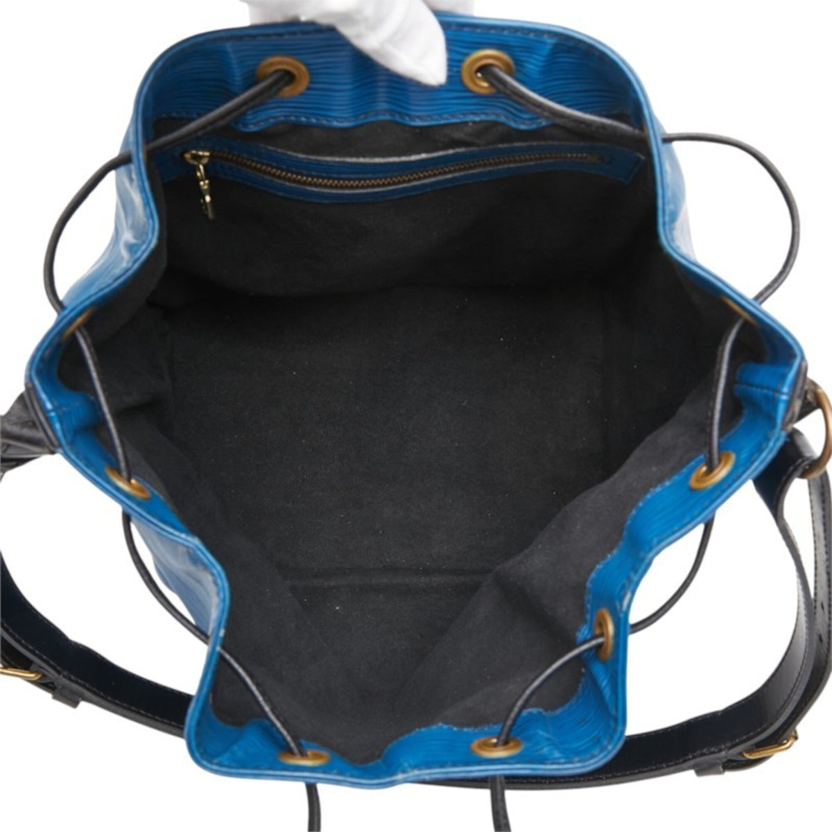 Louis Vuitton Noir Toledo Blue Leather Shoulder Bag (Pre-Owned)