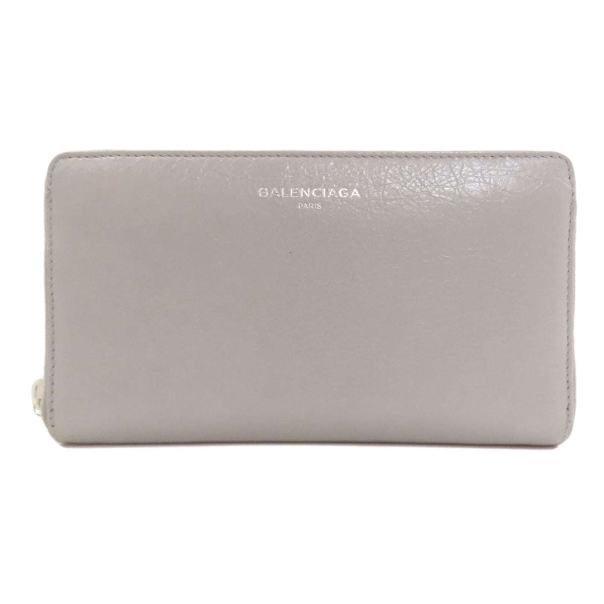 Balenciaga Gray Leather Long Wallet (Bi-Fold) (Pre-Owned)