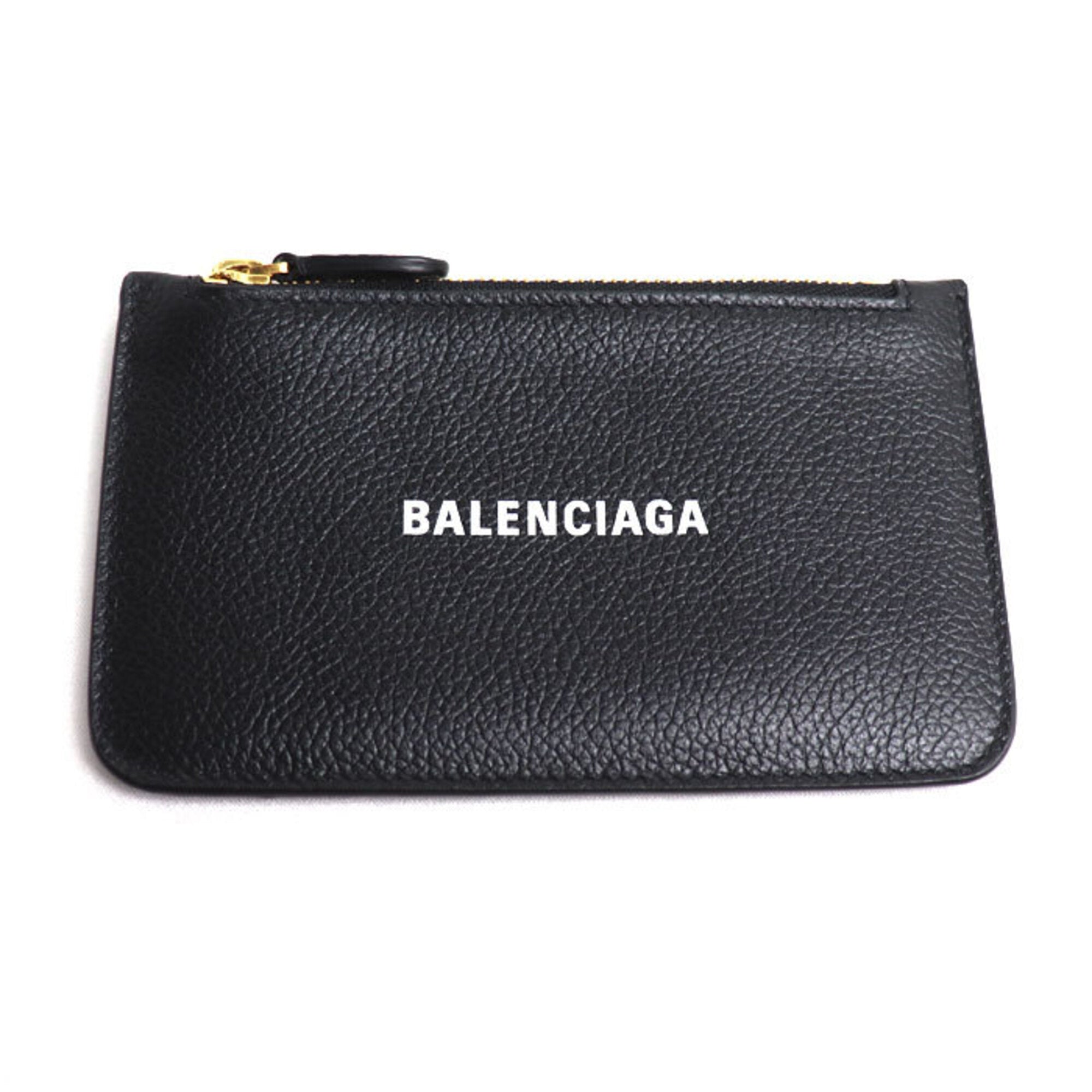 Balenciaga Black Leather Coin Purse/Coin Case (Pre-Owned)