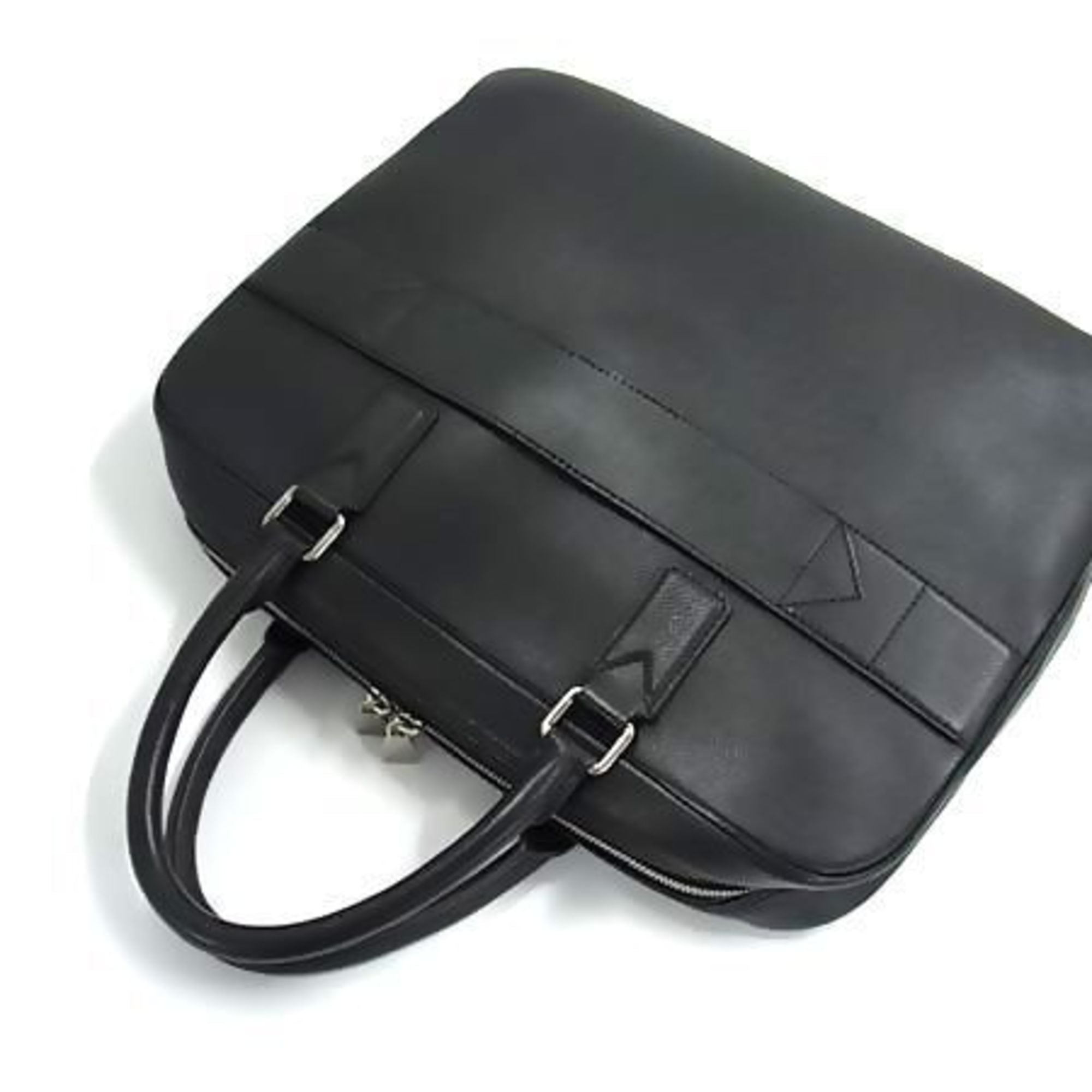 Louis Vuitton Ardoise Black Taiga Leather Briefcase Handbag Tote Bag (Pre-Owned)