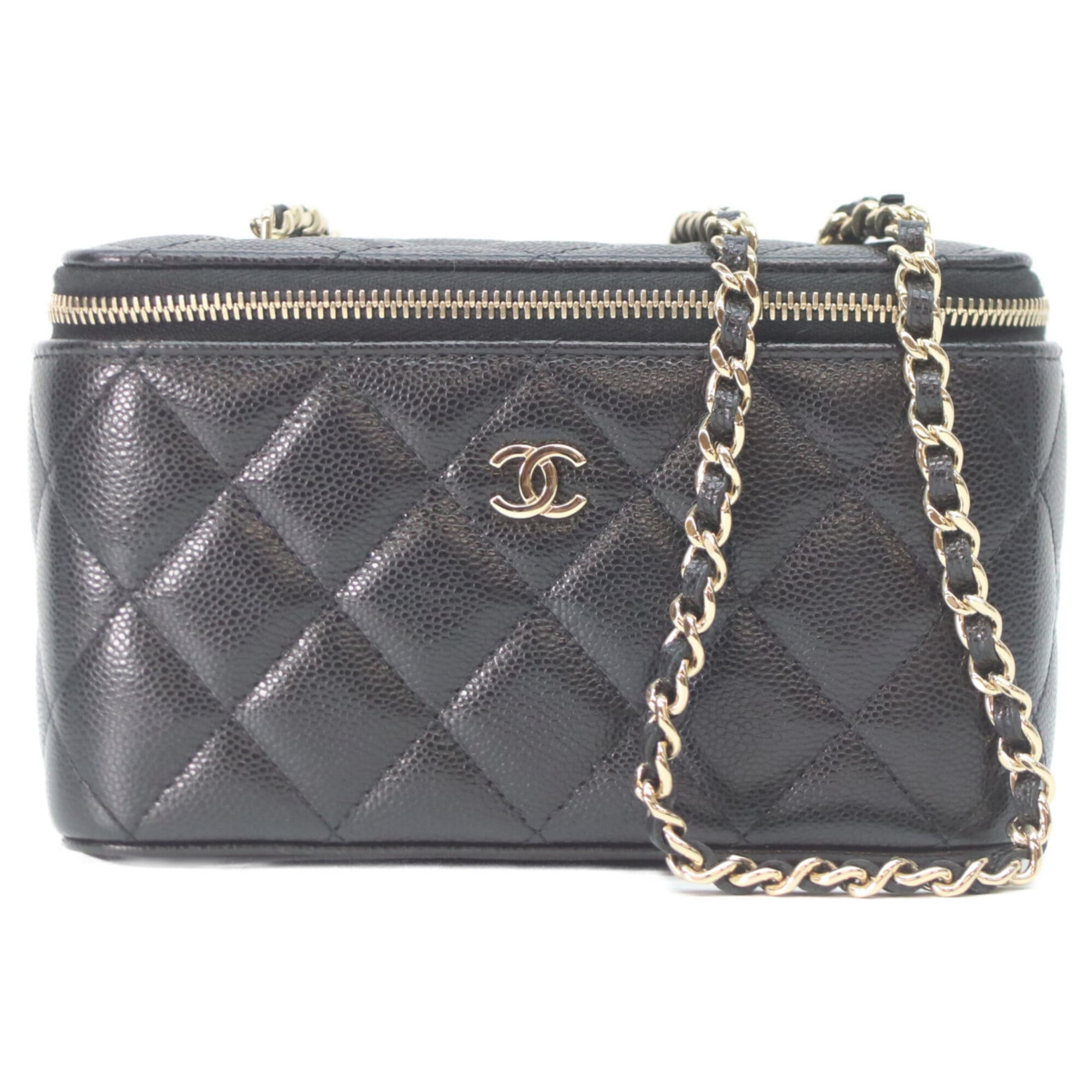 Chanel Black Grained Calfskin Shoulder Bag (Pre-Owned)