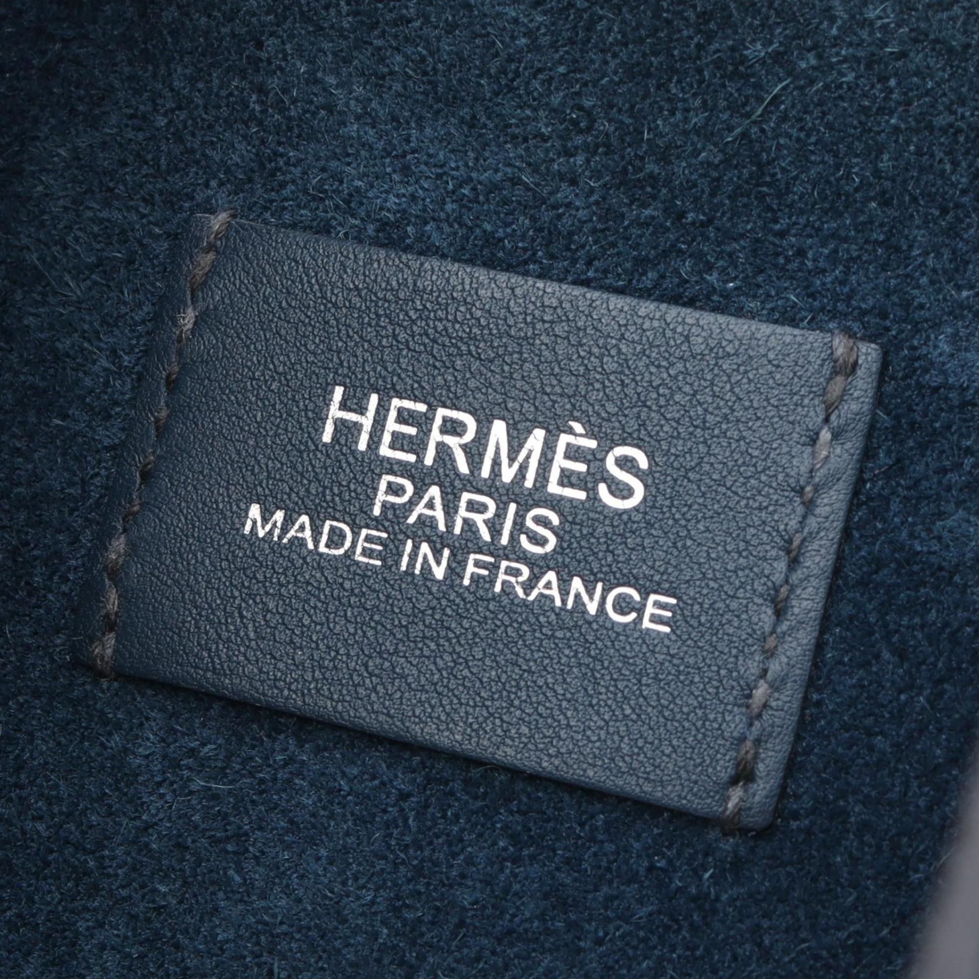 Hermes Navy Togo Leather Leather Handbag Shoulder Bag (Pre-Owned)