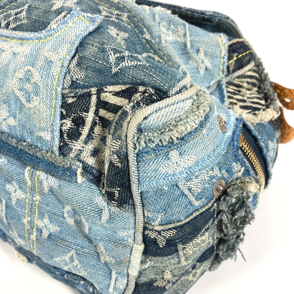 Louis Vuitton Blue Monogram Denim Canvas Boston Bag Handbag (Pre-Owned)