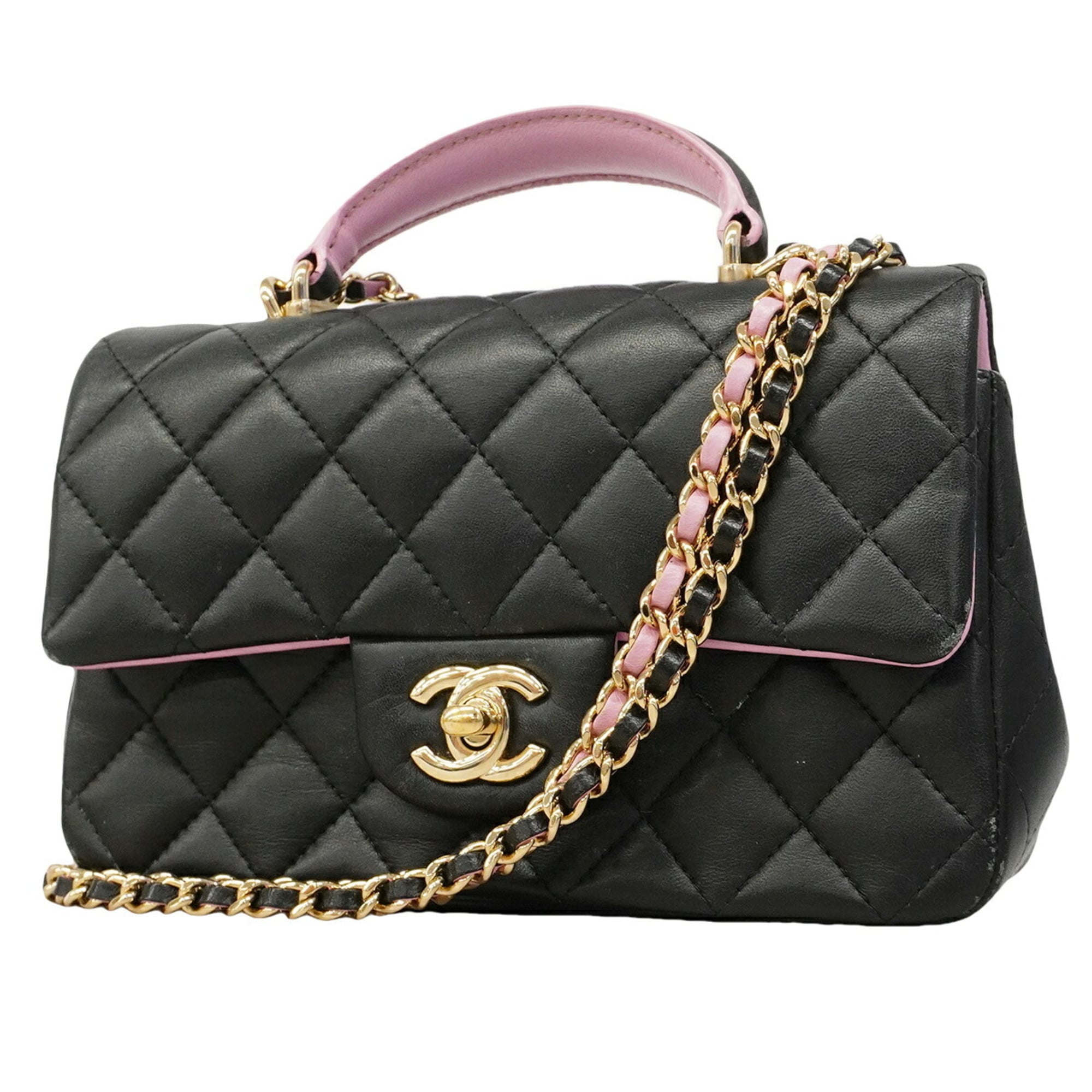 Chanel Black Leather Handbag (Pre-Owned)