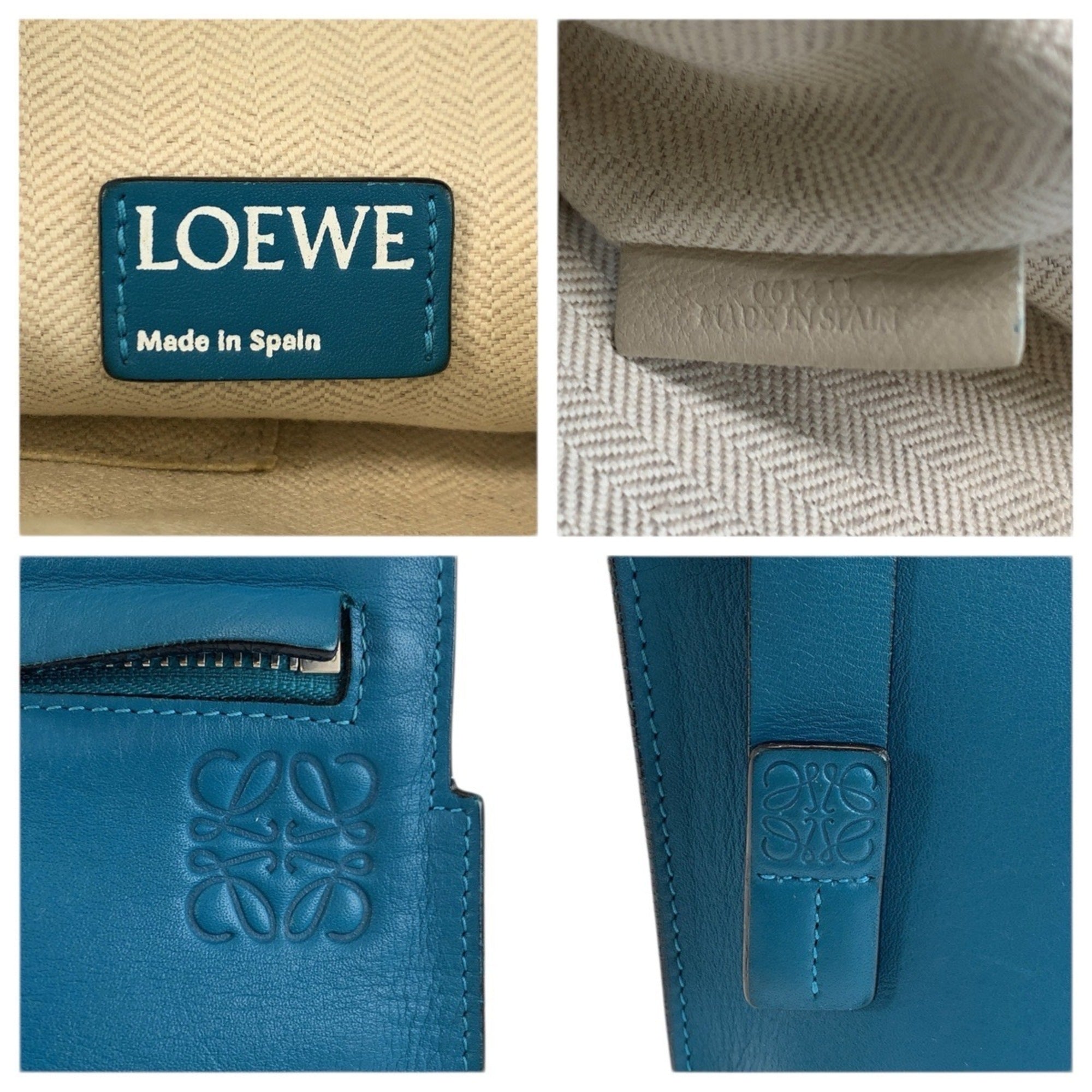 Loewe Turquoise Leather Clutch Bag (Pre-Owned)
