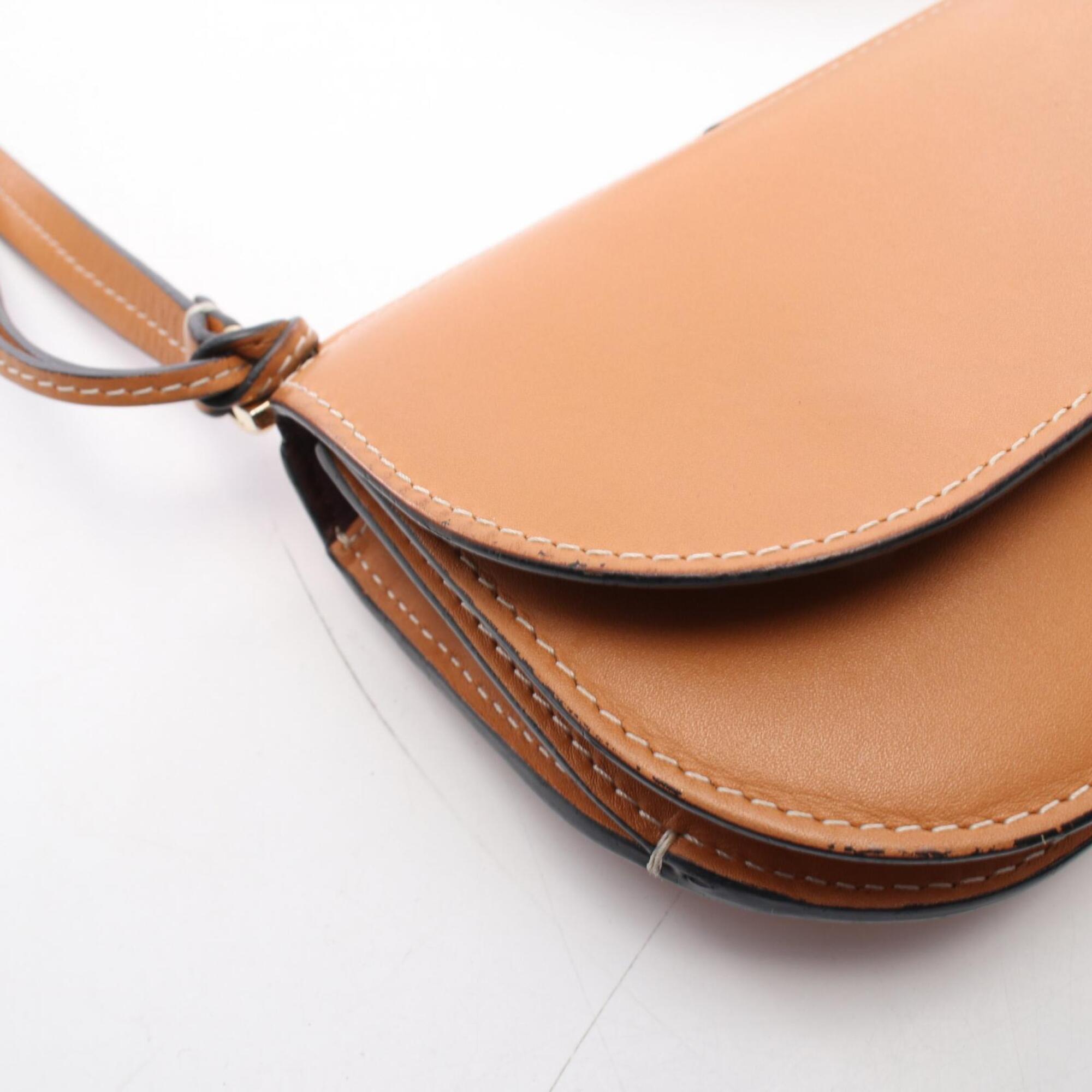 Loewe Brown Leather Handbag Shoulder Bag (Pre-Owned)