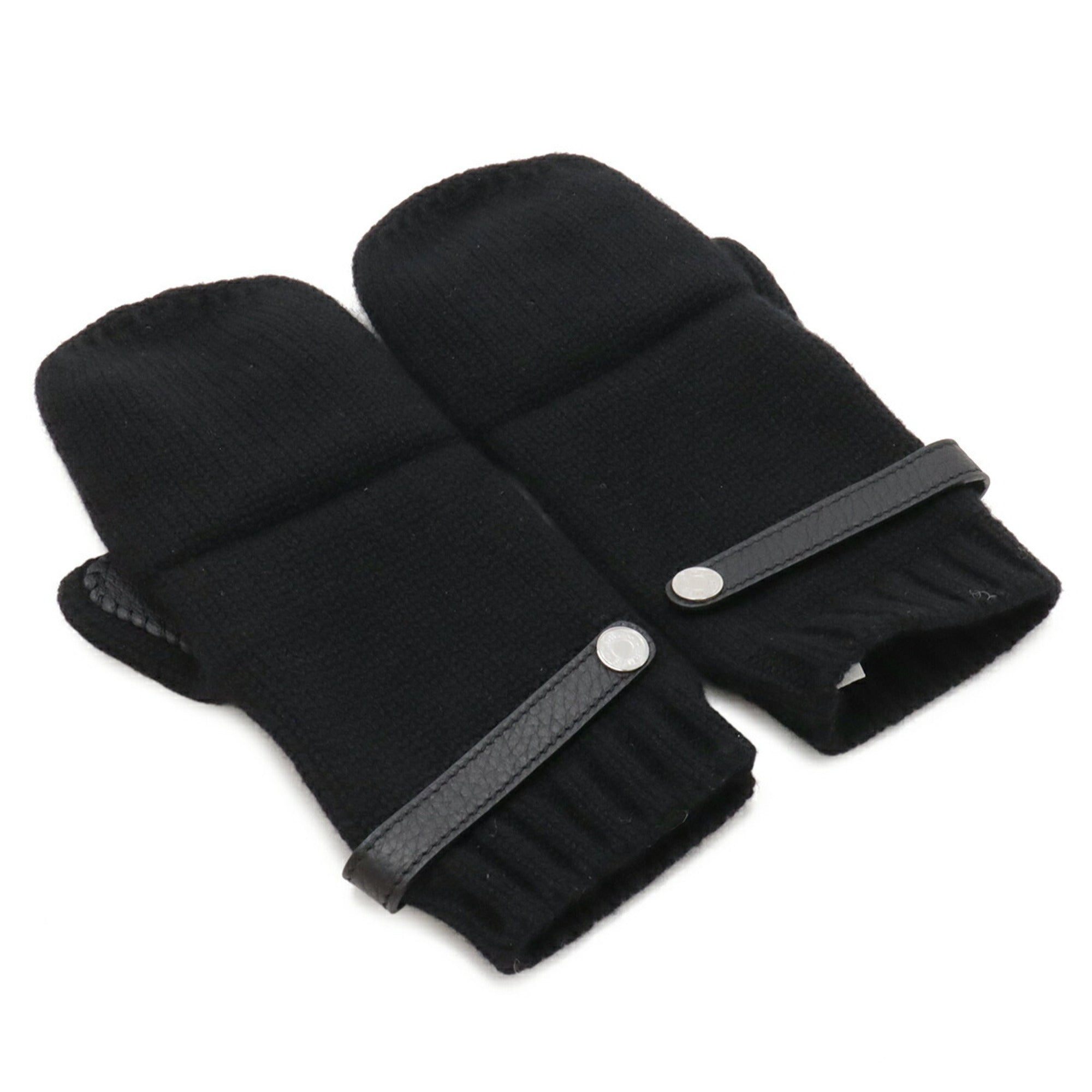 Hermes Sellier Black Cashmere Warm Gloves (Pre-Owned)