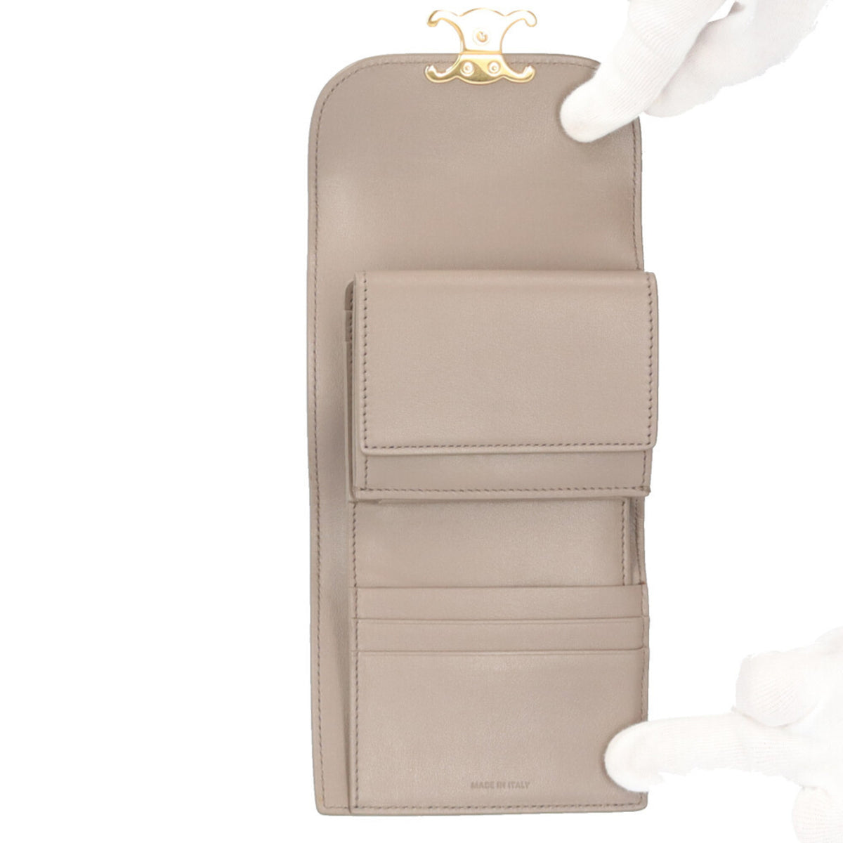 Celine Beige Leather Wallet (Tri-Fold) (Pre-Owned)