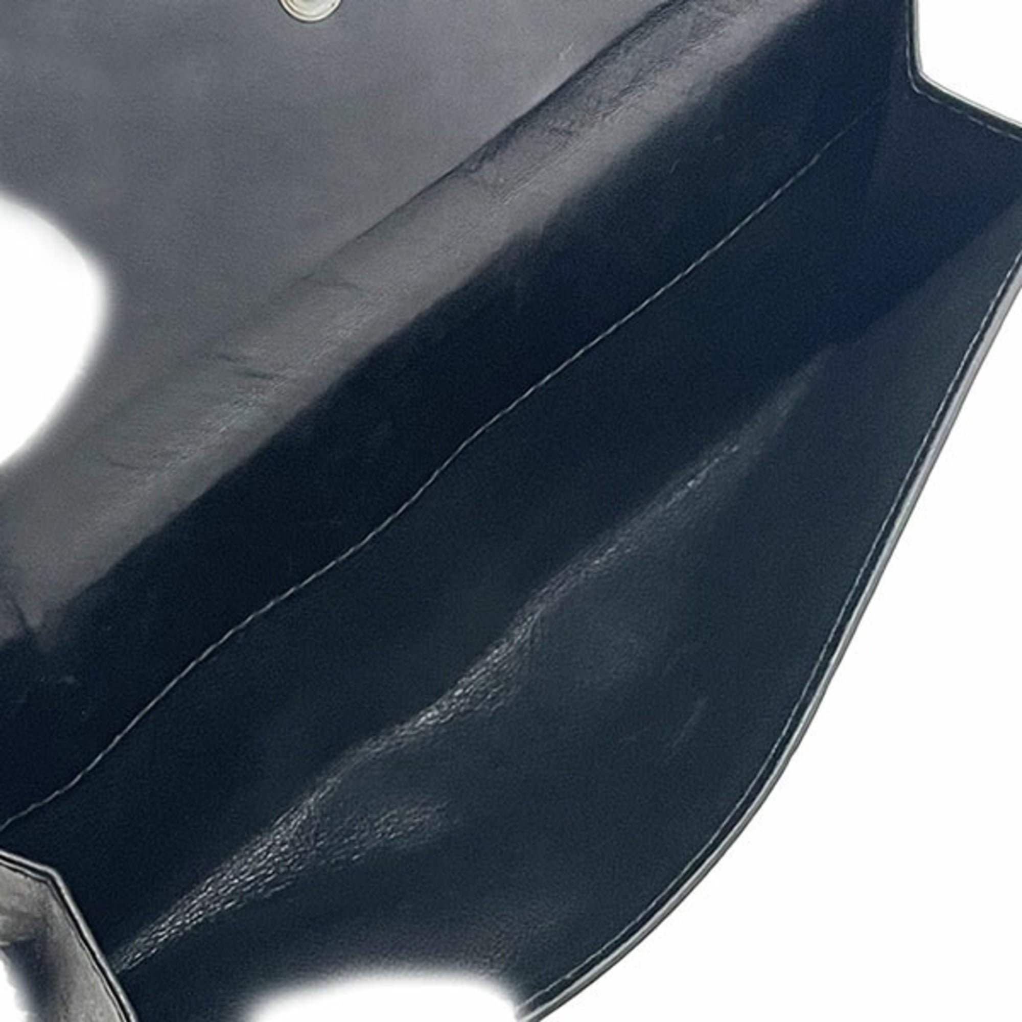 Bottega Veneta Intrecciato Black Leather Long Wallet (Bi-Fold) (Pre-Owned)