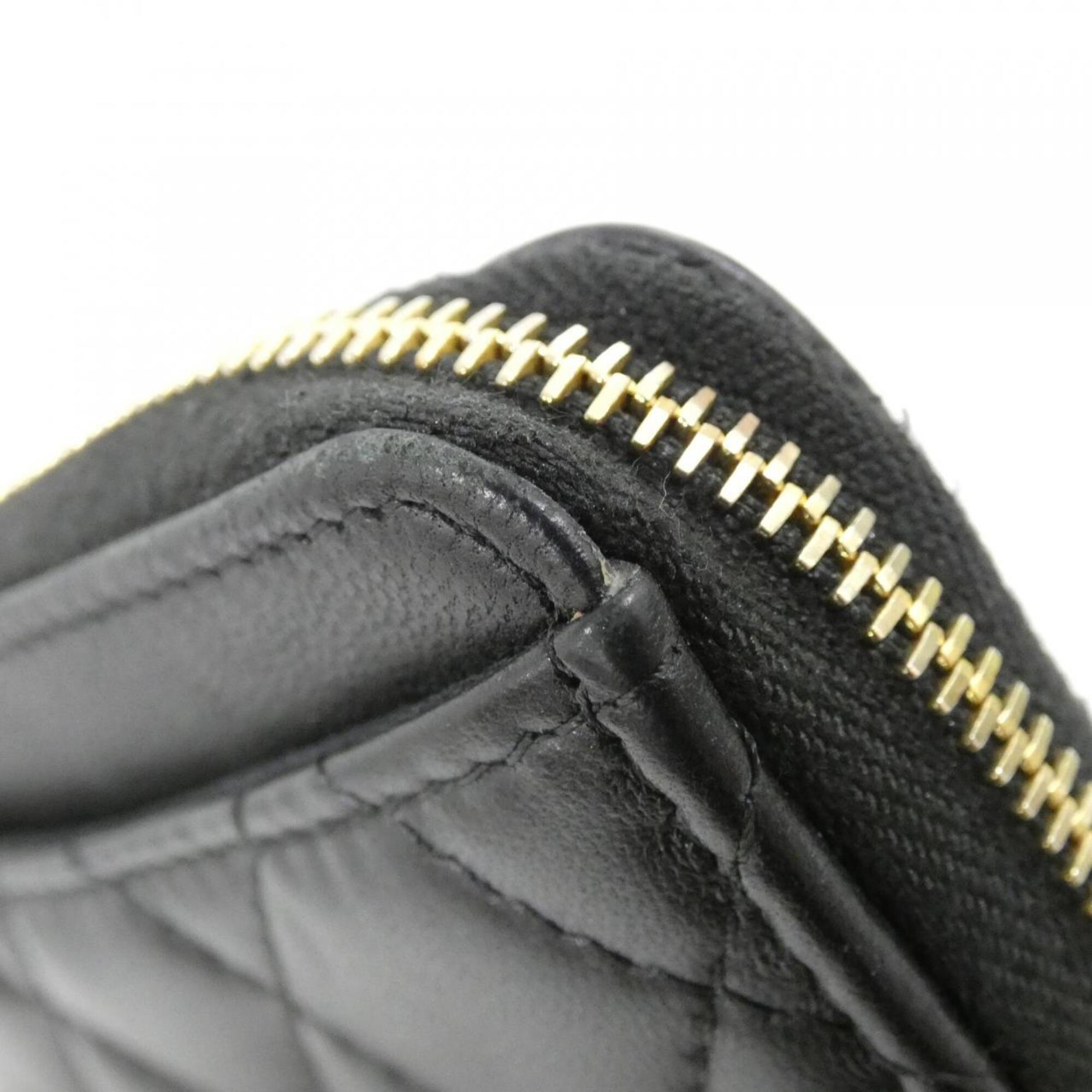 Chanel Black Leather Coin Purse/Coin Case (Pre-Owned)