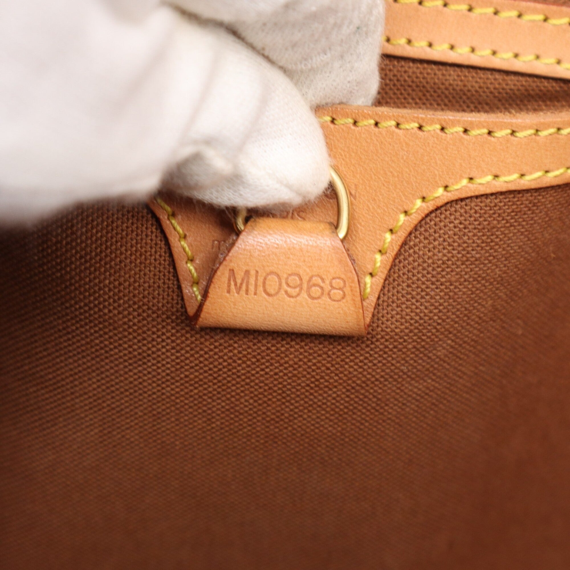 Louis Vuitton Beige Brown Monogram Coated Canvas Leather Handbag (Pre-Owned)