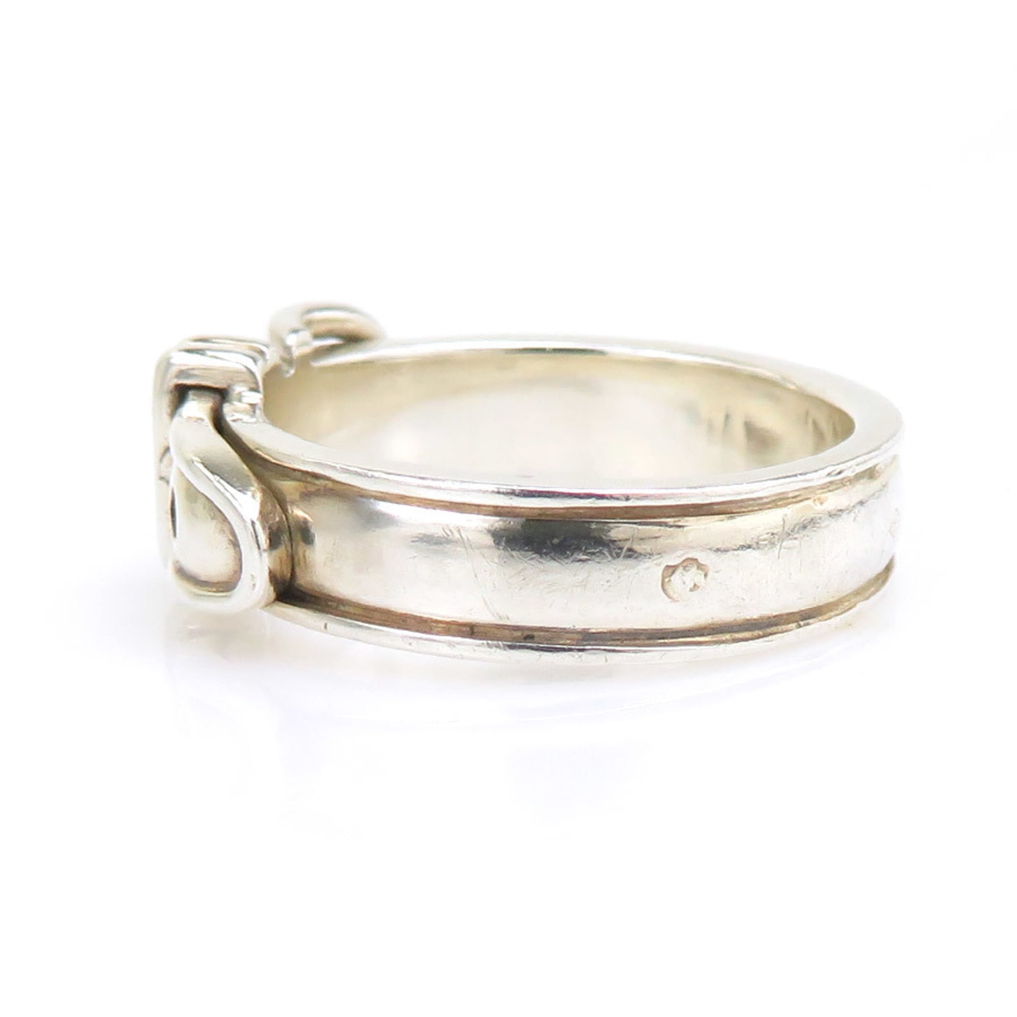 Hermes Silver Silver 925 Band Ring (Pre-Owned)