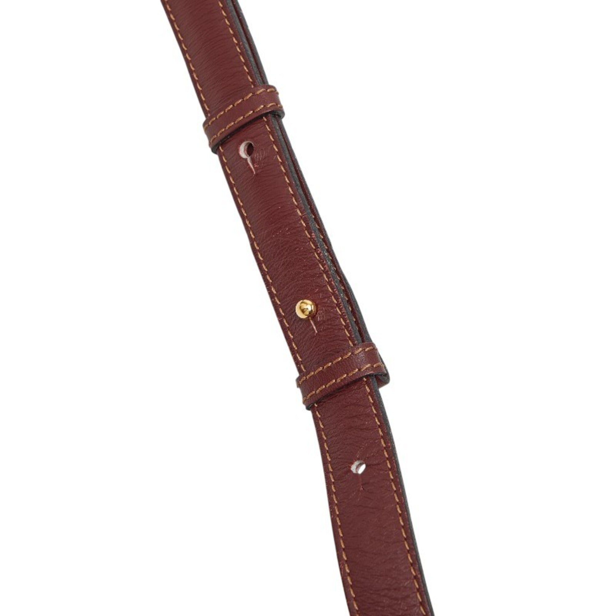Cartier Must Bordeaux Wine Red Leather Shoulder Bag (Pre-Owned)