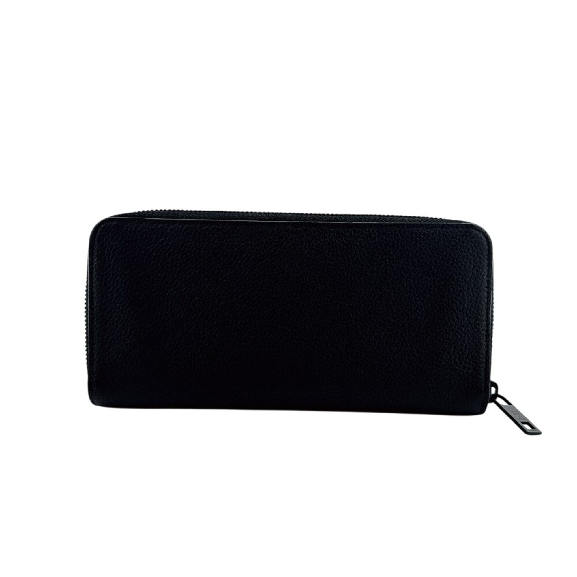 Louis Vuitton Black Leather Long Wallet (Bi-Fold) (Pre-Owned)