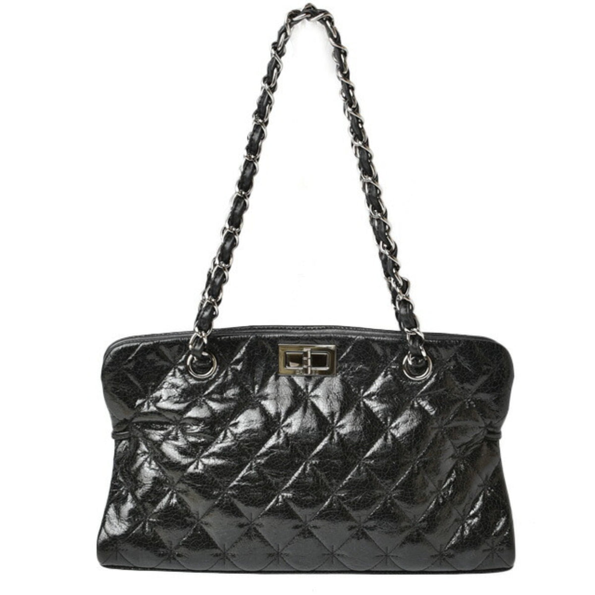 Chanel Black Patent Leather Tote Bag (Pre-Owned)