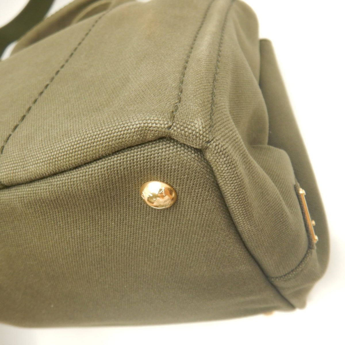 Prada Canapa Gold Canvas Tote Bag (Pre-Owned)