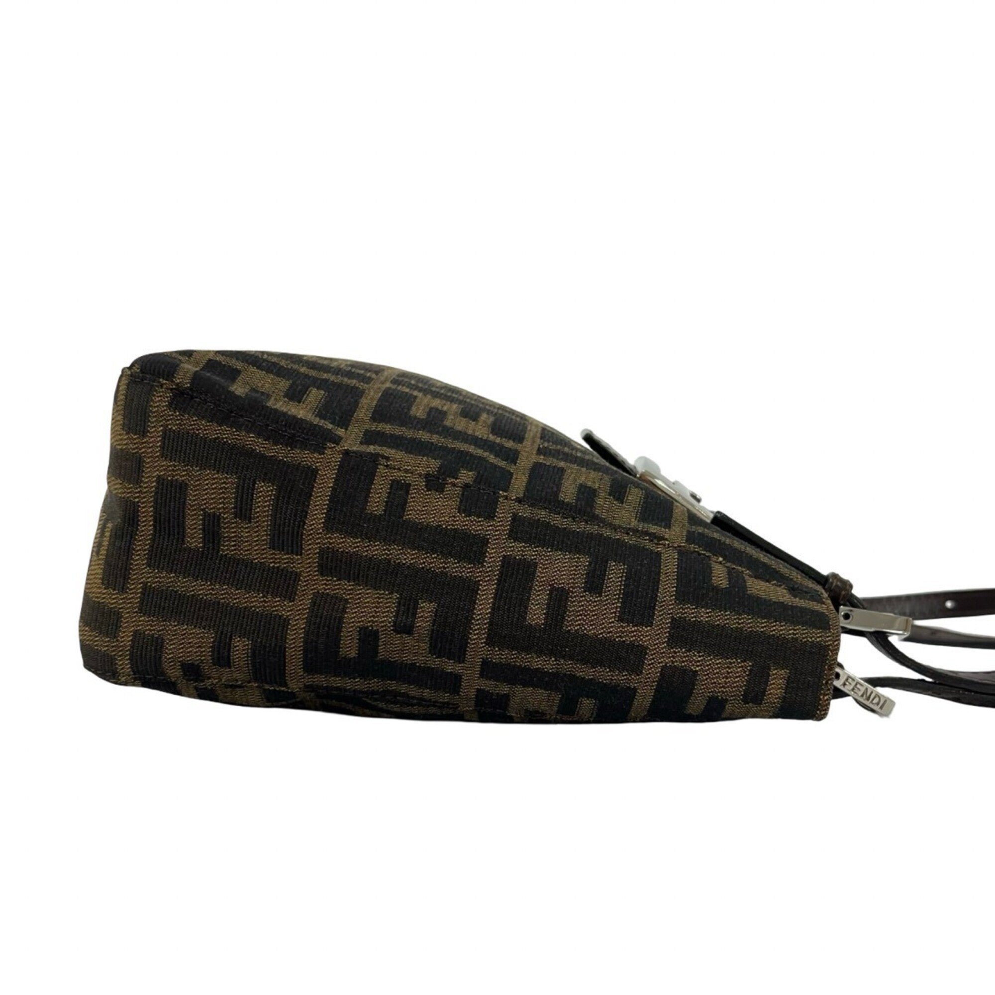 Fendi Brown Canvas Leather Handbag Tote Bag (Pre-Owned)