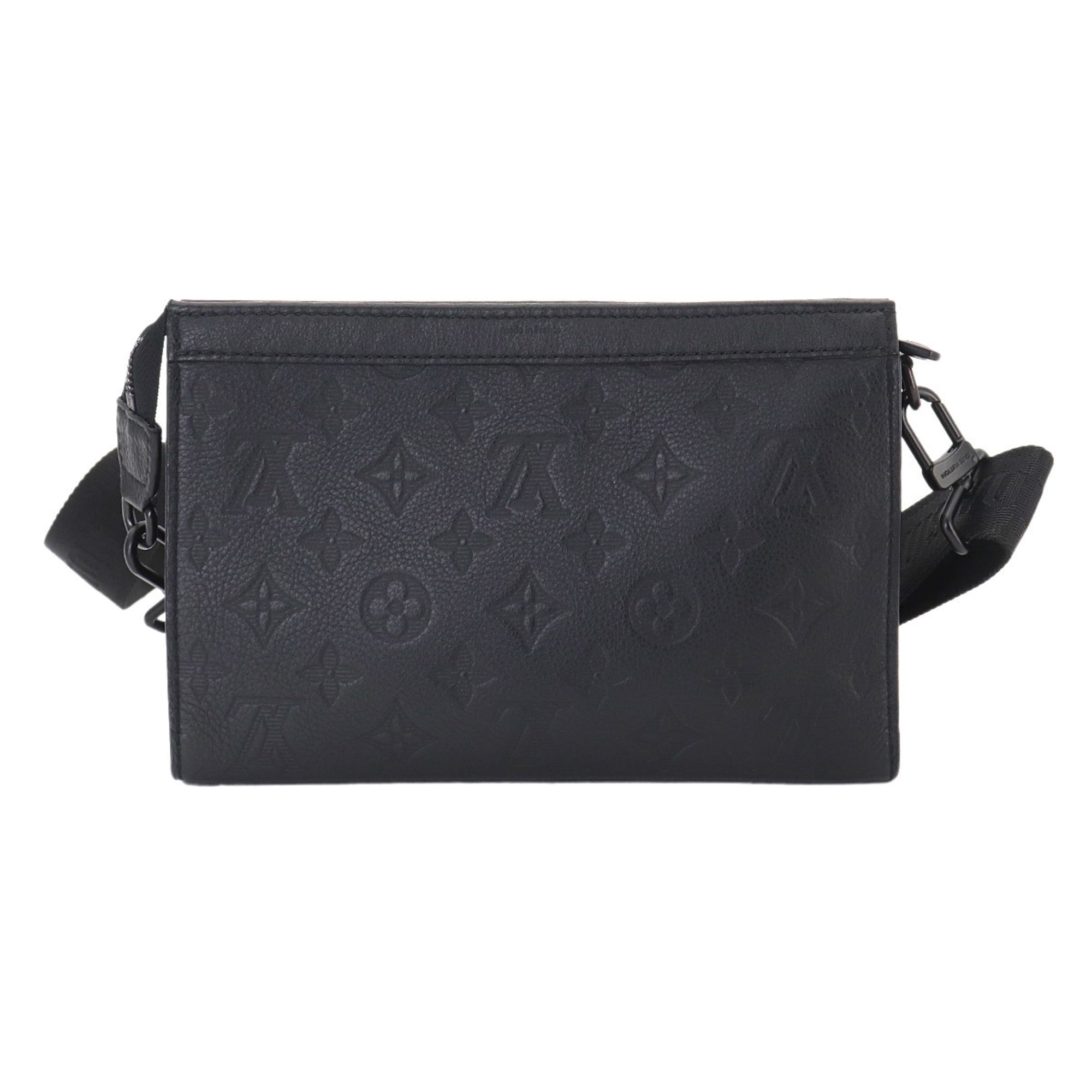 Louis Vuitton Black Monogram Leather Handbag Shoulder Bag (Pre-Owned)