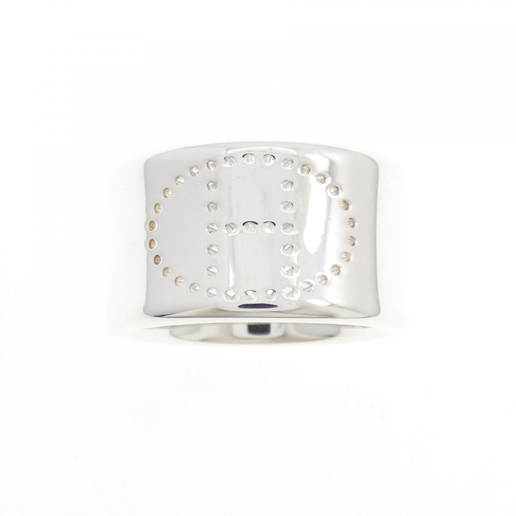 Hermes Silver Silver 925 Band Ring (Pre-Owned)