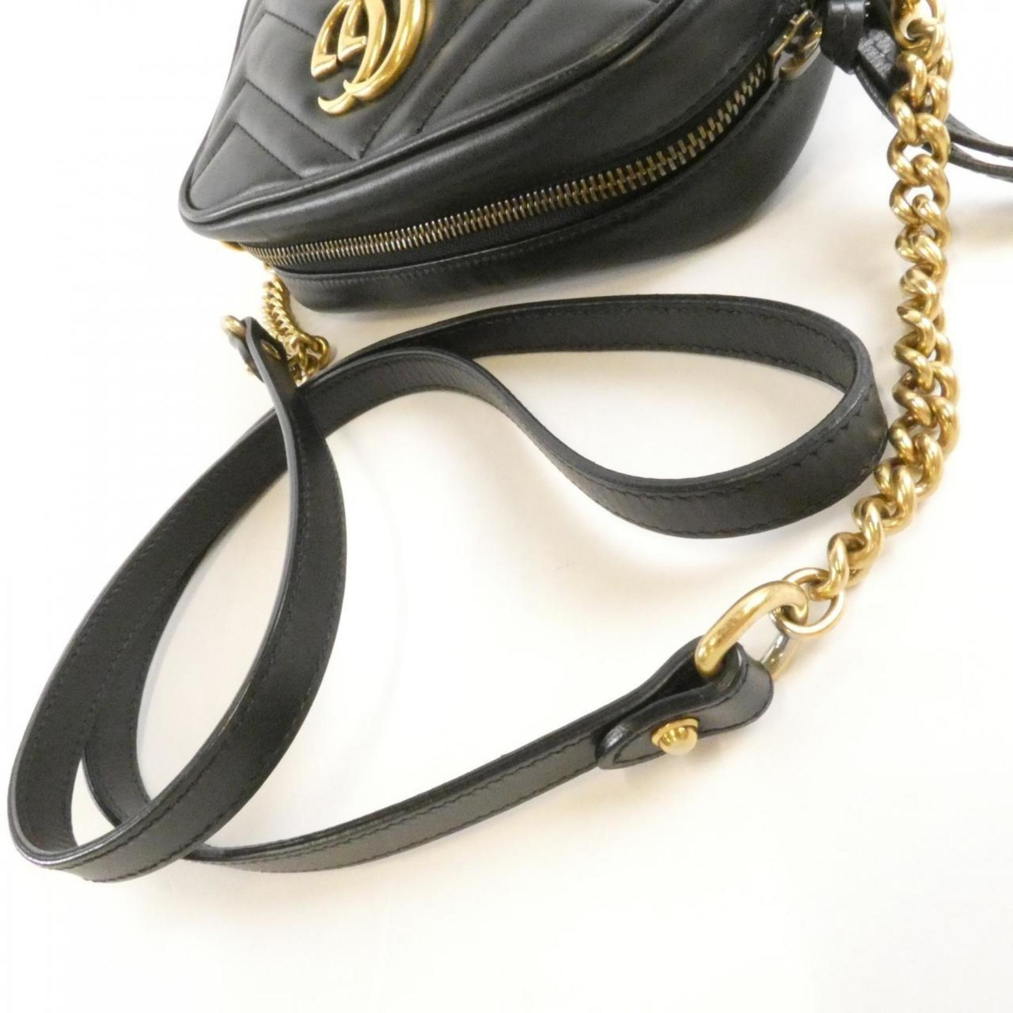 Gucci Gg Marmont Black Quilting Shoulder Bag (Pre-Owned)