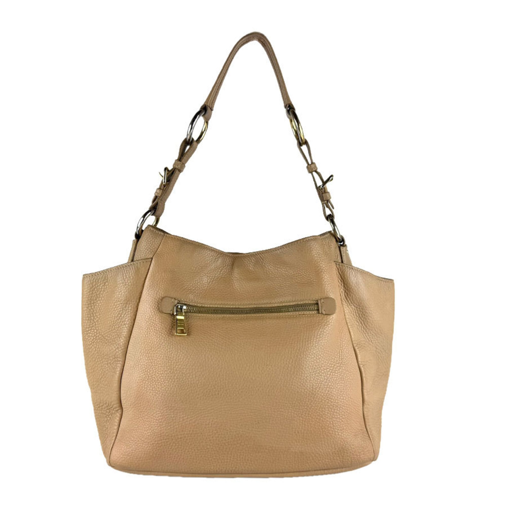 Prada Beige Leather Shoulder Bag (Pre-Owned)