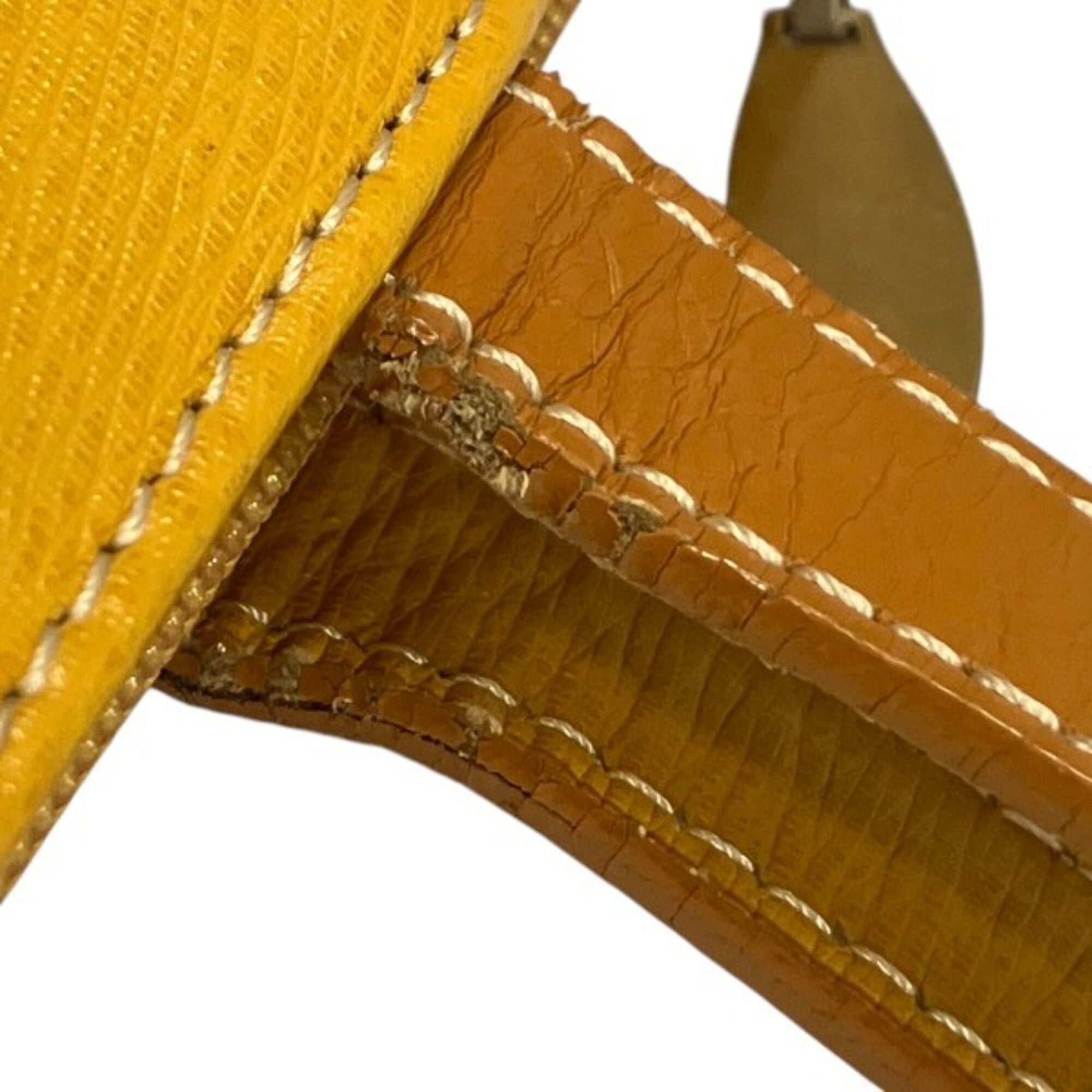 Burberry Yellow Leather Shoulder Bag Tote Bag (Pre-Owned)