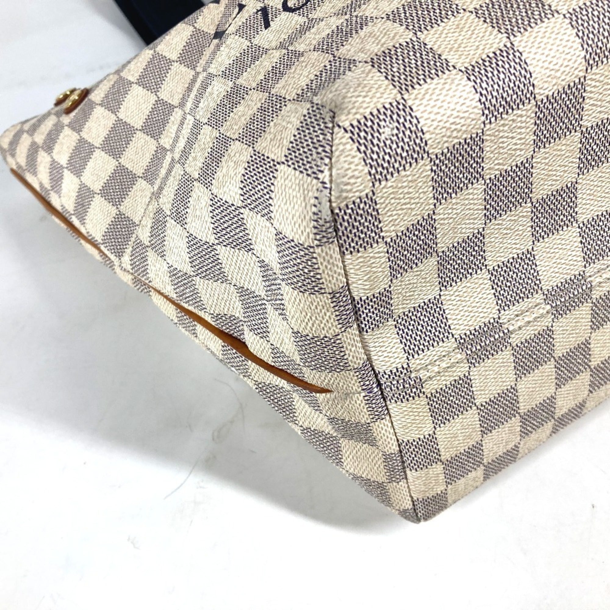Louis Vuitton White Damier Azur Shoulder Bag Tote Bag (Pre-Owned)