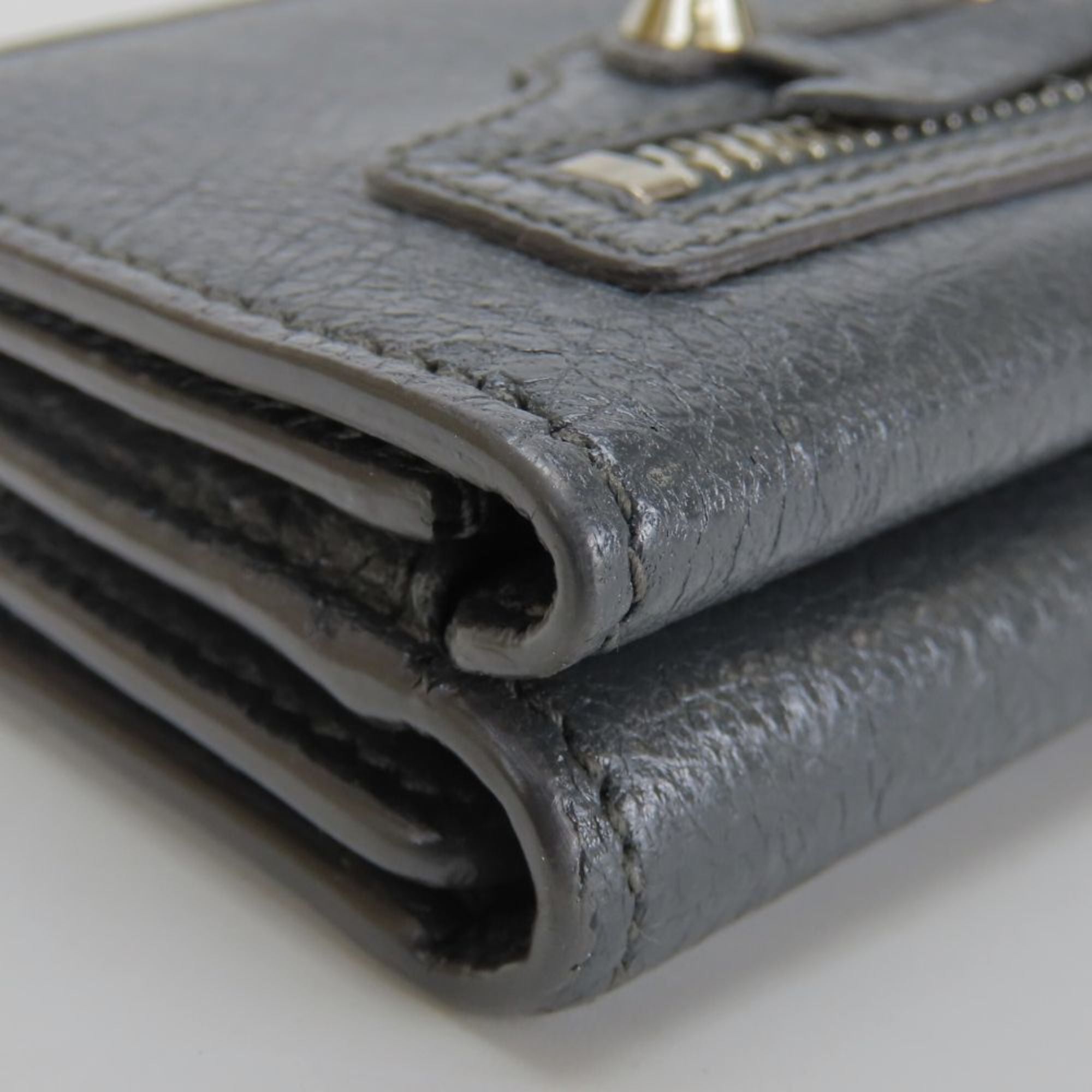 Balenciaga Gray Leather Wallet (Tri-Fold) (Pre-Owned)