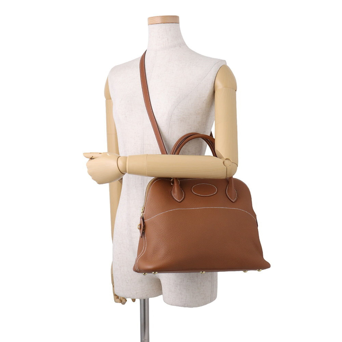 Hermes Brown Taurillon Clemence Leather Handbag Shoulder Bag (Pre-Owned)