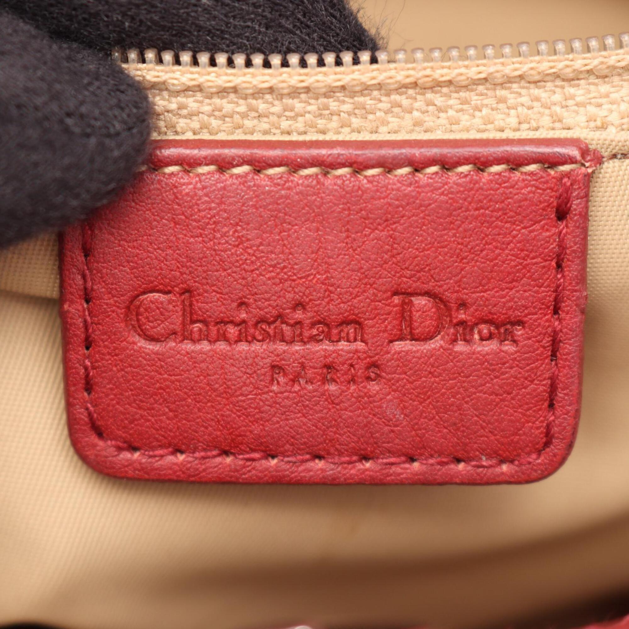 Christian Dior Beige Red Color Trotter Handbag (Pre-Owned)