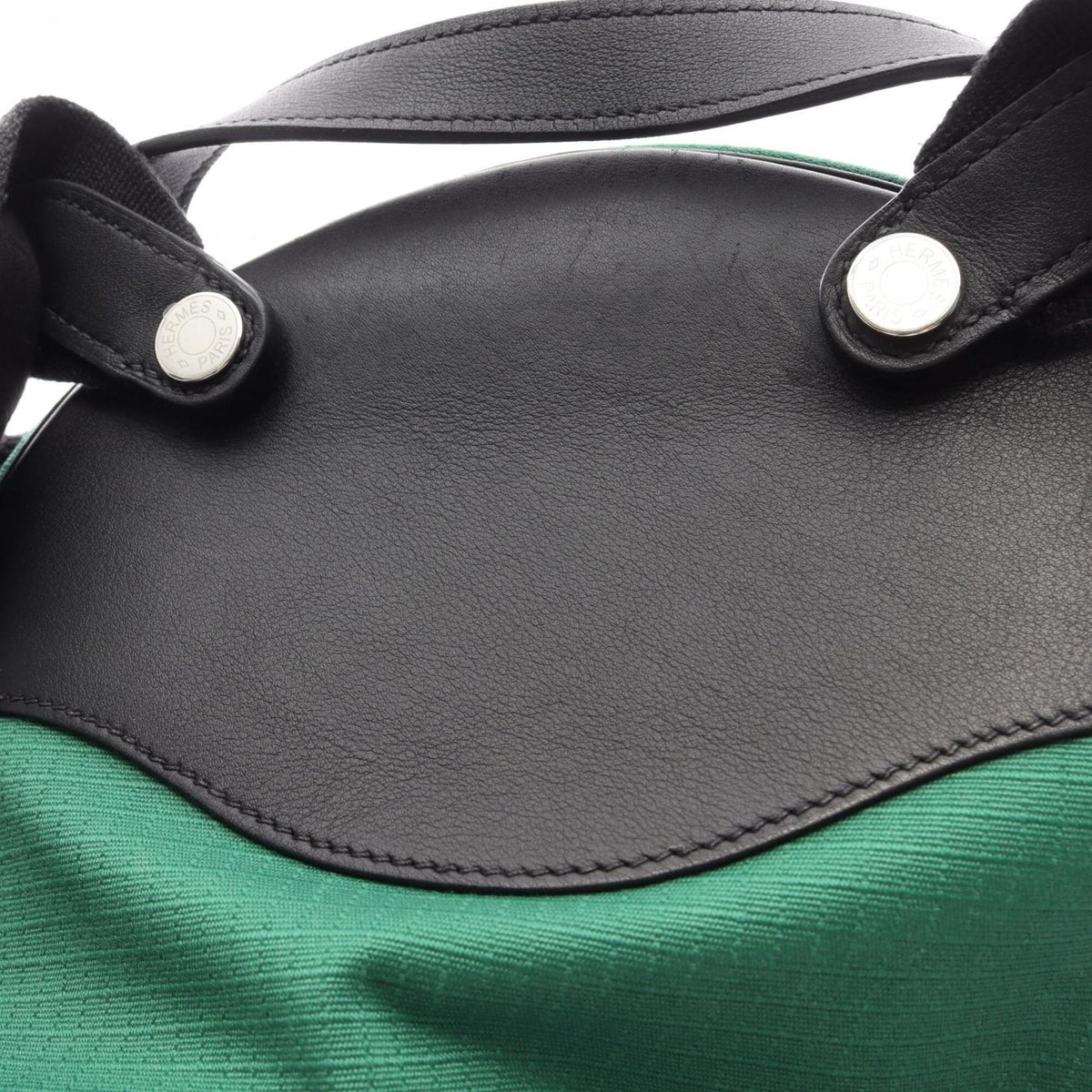 Hermes Black Green Swift Leather Backpack (Pre-Owned)