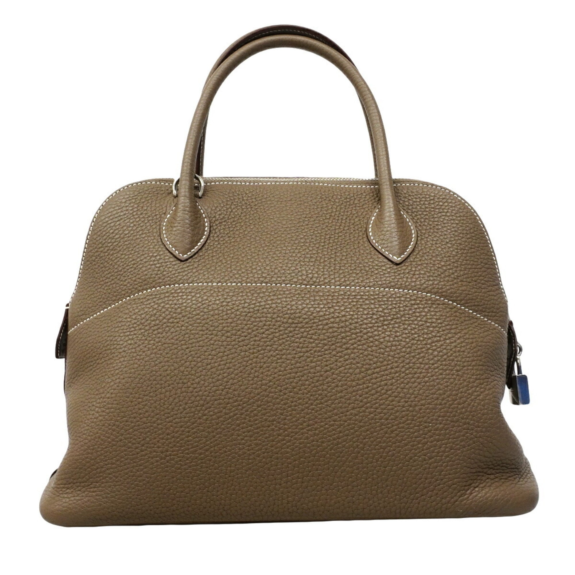 Hermes Etoupe Gray Taurillon Clemence Leather Handbag (Pre-Owned)