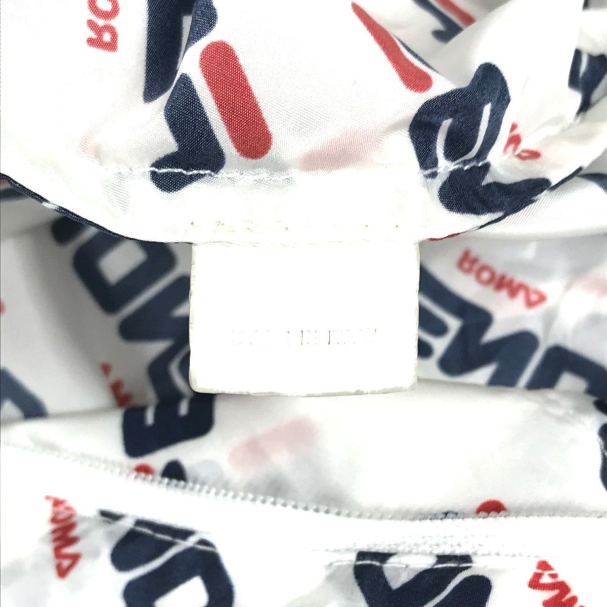 Fendi Navy Red Color White Nylon Backpack (Pre-Owned)