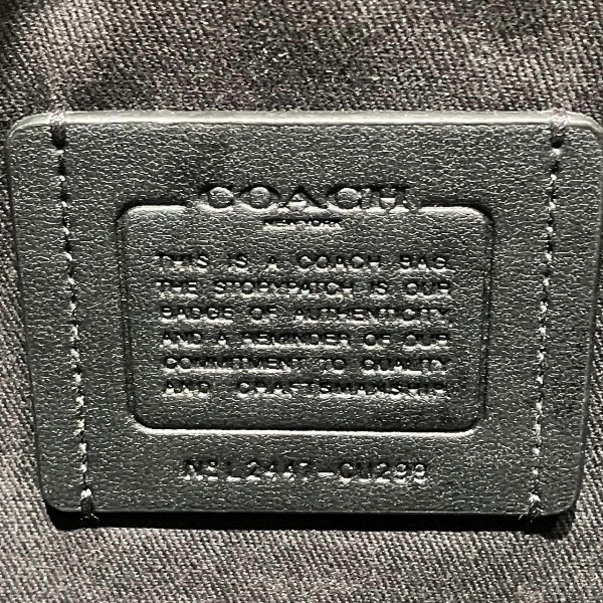 Coach Black Navy Canvas Leather Handbag Shoulder Bag (Pre-Owned)