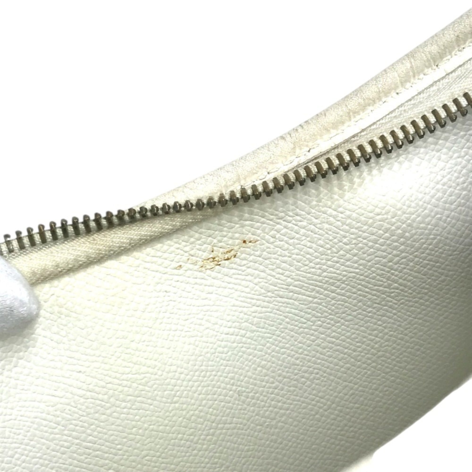 Hermes Red Color White Leather Shoulder Bag Tote Bag (Pre-Owned)