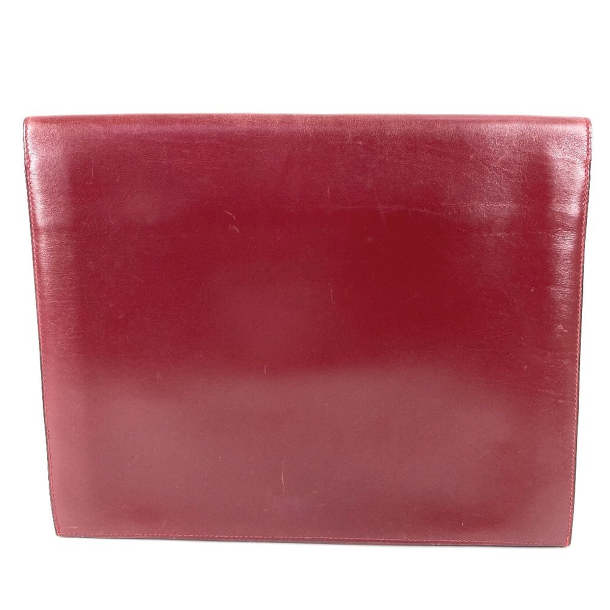 Hermes Wine Leather Clutch Bag Handbag (Pre-Owned)