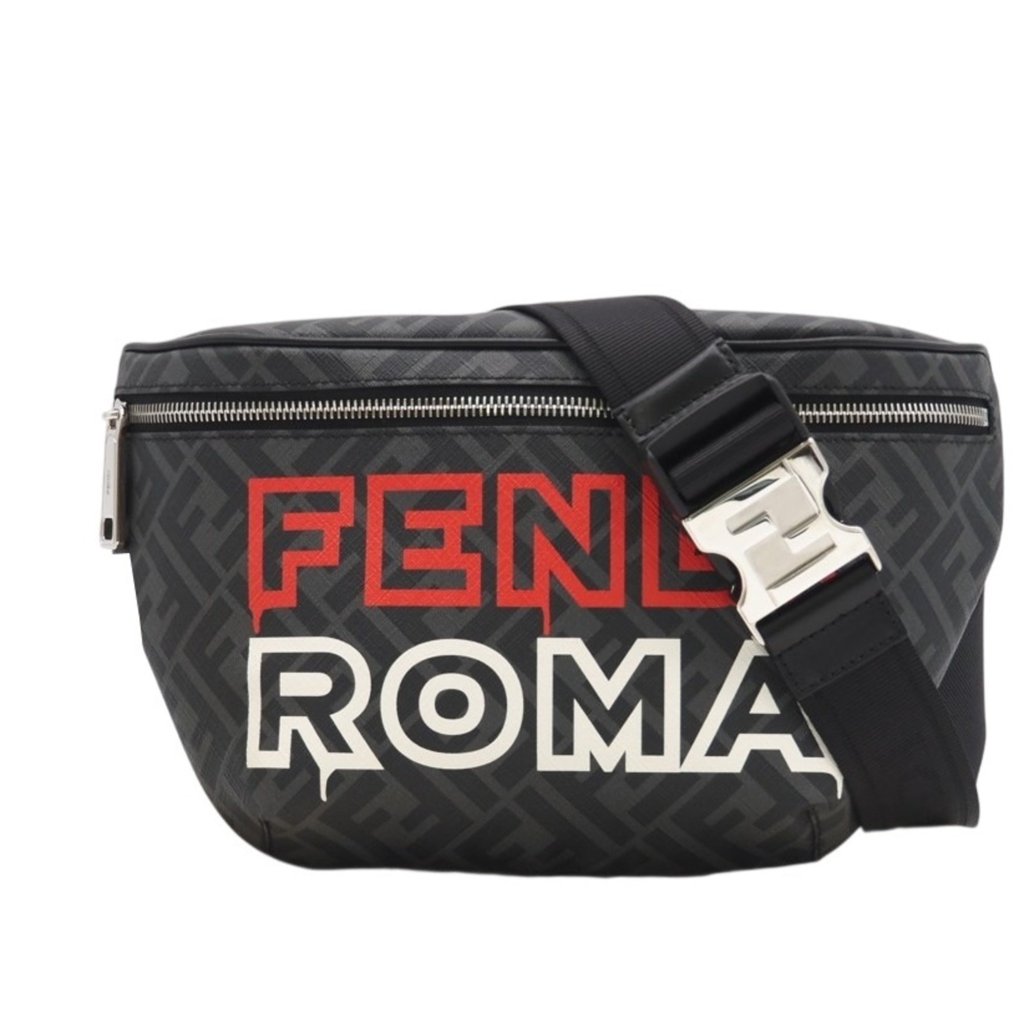 Fendi Gray Coated Canvas Fanny Pack (Pre-Owned)