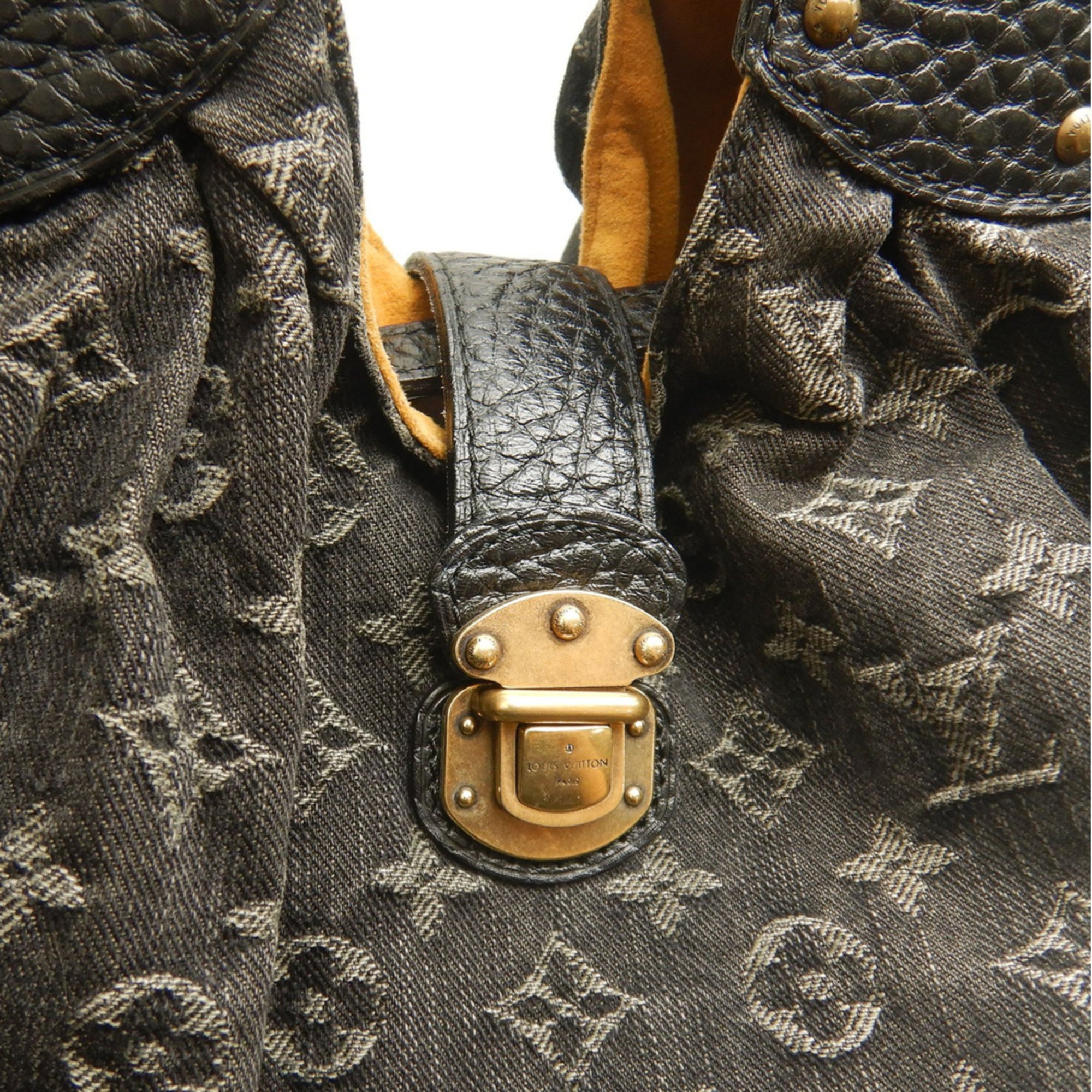 Louis Vuitton Noir Monogram Denim Tote Bag (Pre-Owned)