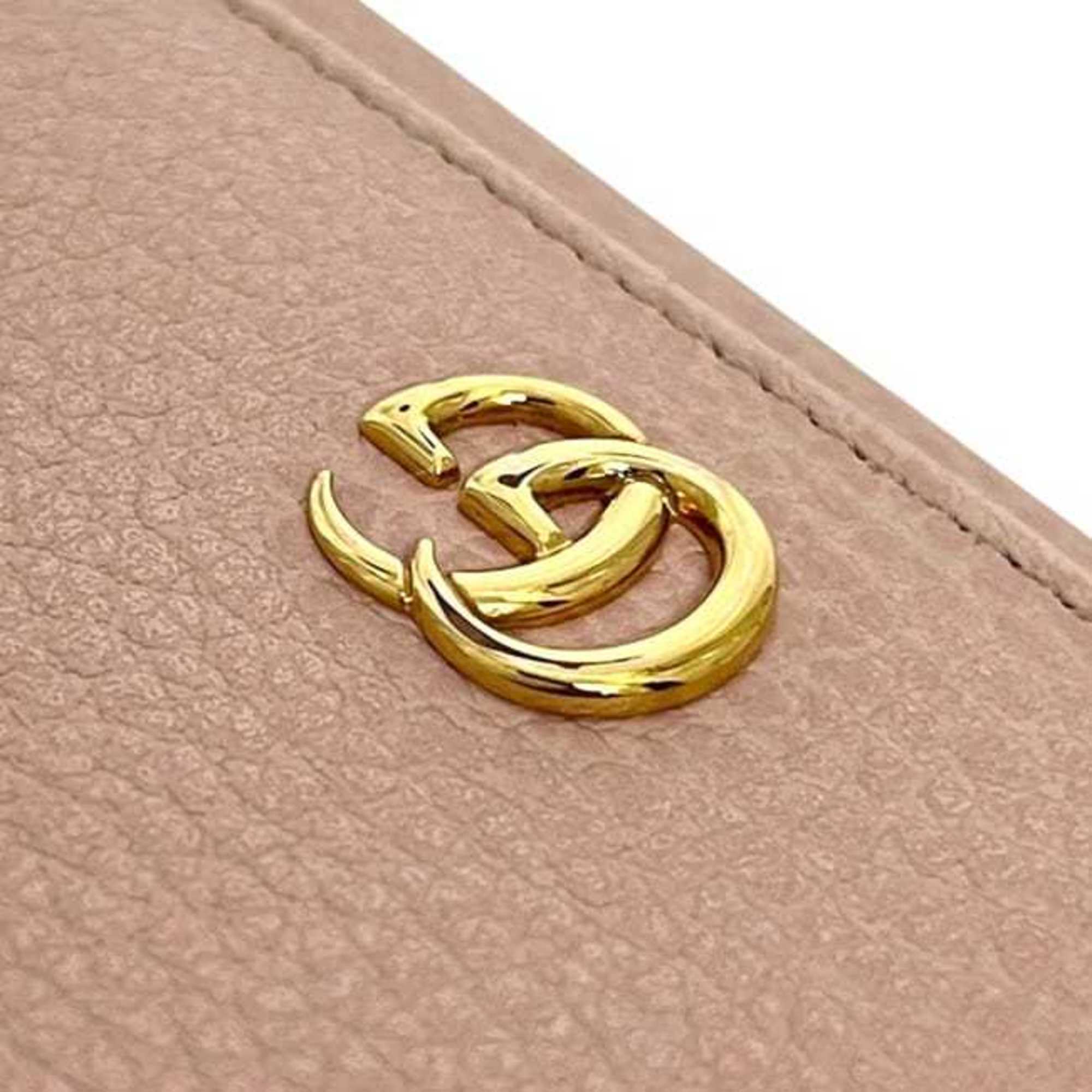 Gucci Pink Beige Leather Wallet (Tri-Fold) (Pre-Owned)