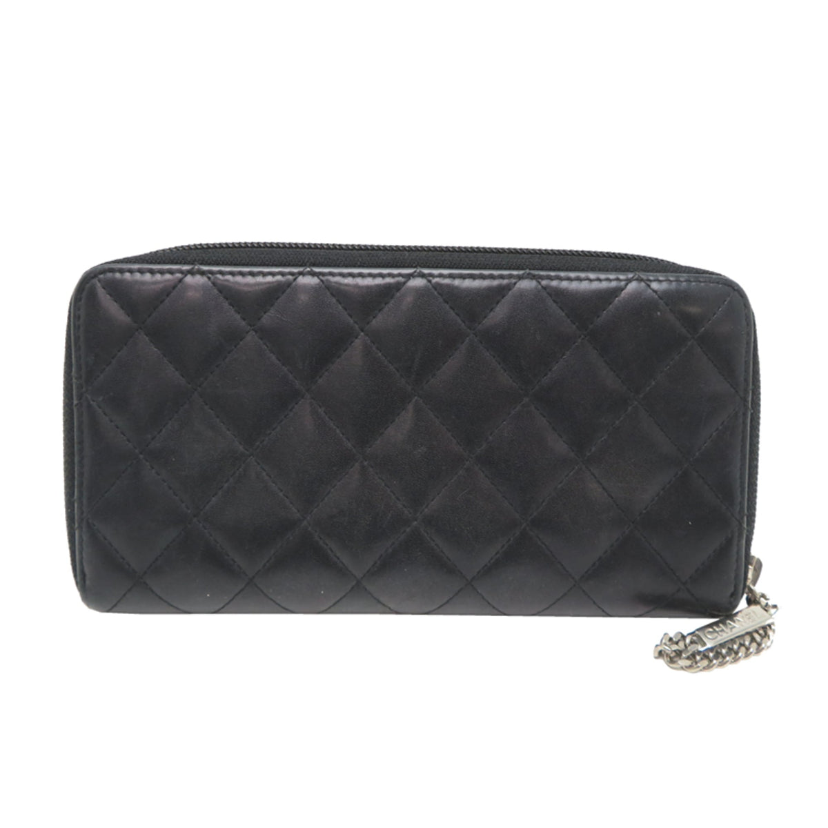 Chanel Black Leather Long Wallet (Bi-Fold) (Pre-Owned)
