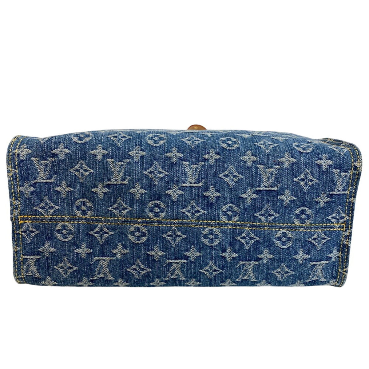 Louis Vuitton Blue Monogram Denim Leather Shoulder Bag Tote Bag (Pre-Owned)