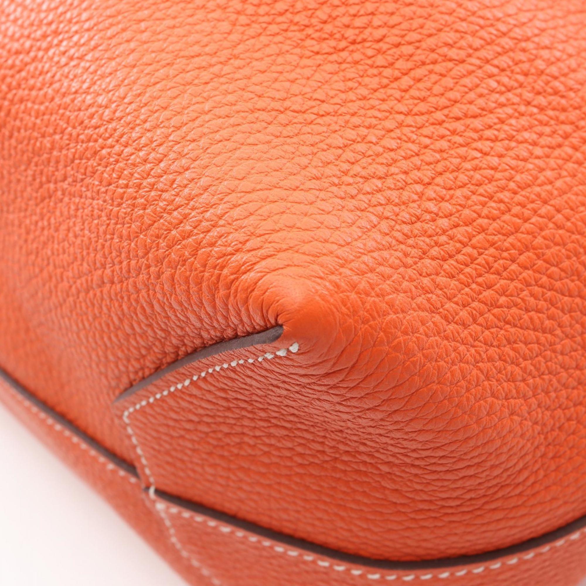 Hermes Orange Taurillon Clemence Leather Leather Tote Bag (Pre-Owned)