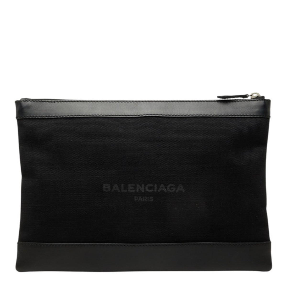 Balenciaga Black Canvas Leather Clutch Bag (Pre-Owned)