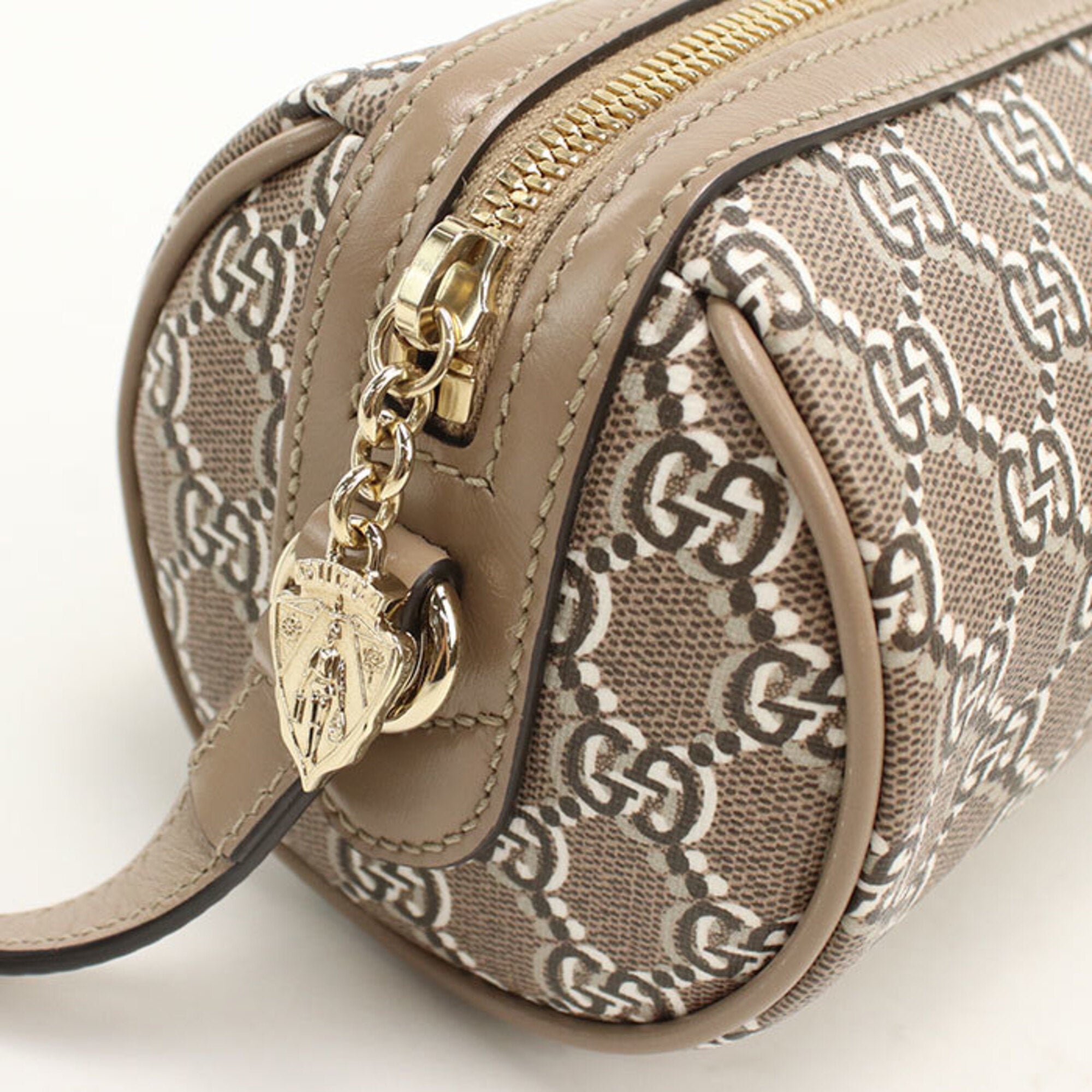 Gucci Beige Pvc Leather Shoulder Bag (Pre-Owned)