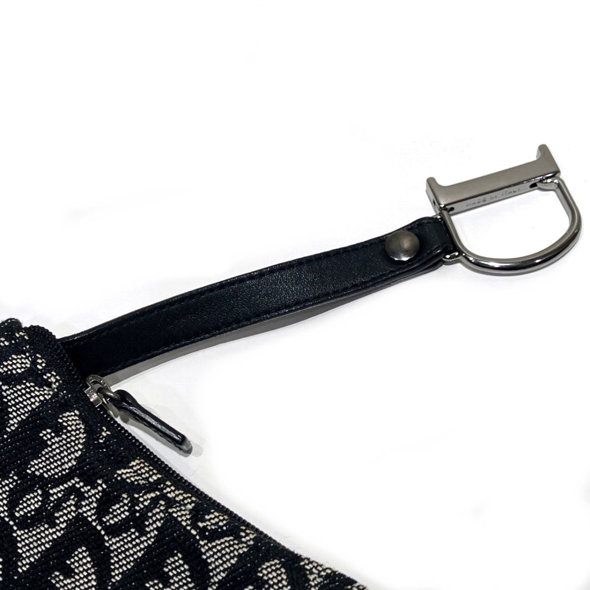 Christian Dior Black White Canvas Leather Coin Purse/Coin Case (Pre-Owned)