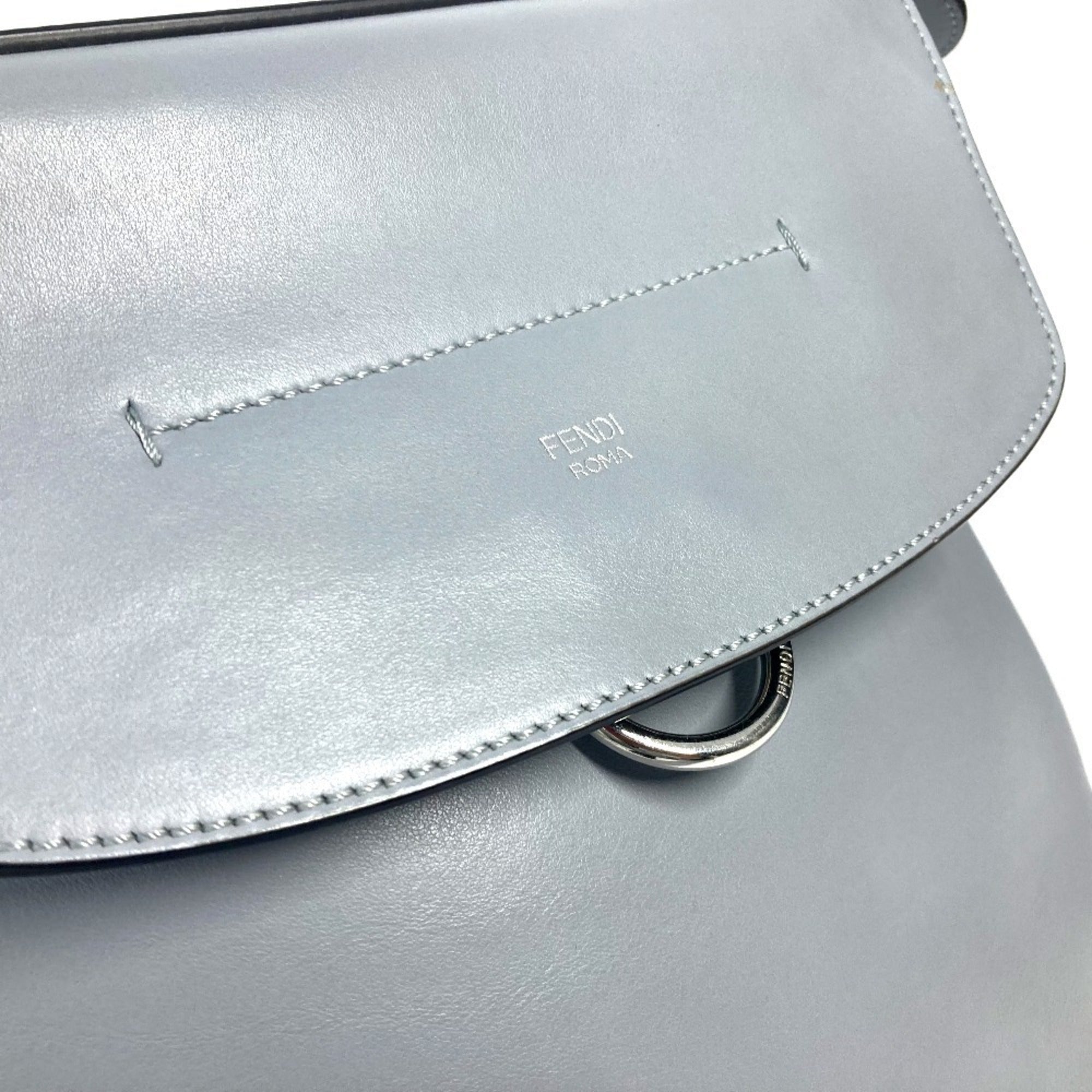 Fendi Blue Leather Backpack (Pre-Owned)
