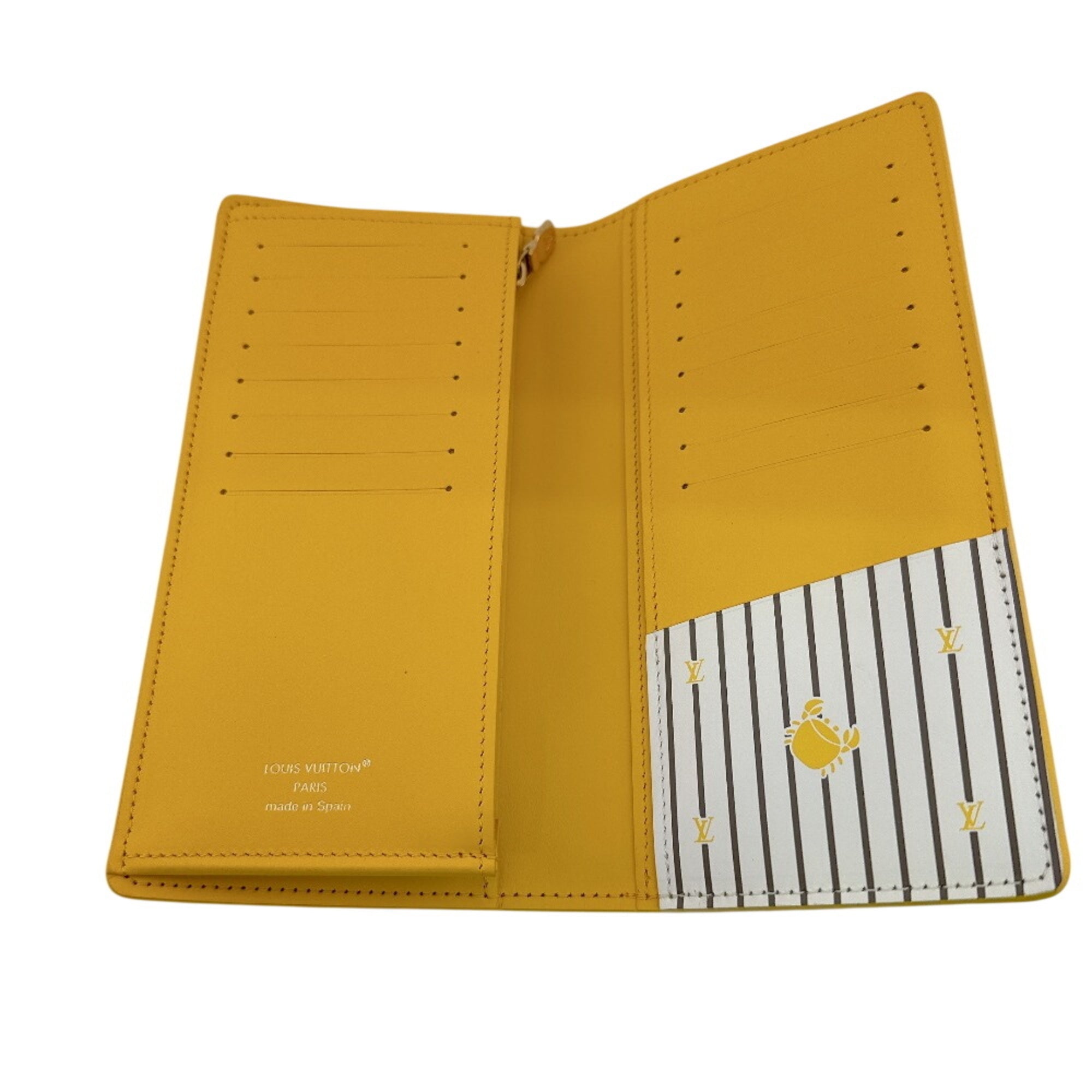Louis Vuitton Yellow Leather Long Wallet (Bi-Fold) (Pre-Owned)